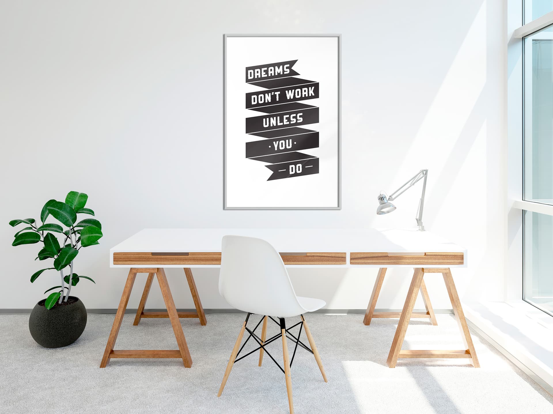 

Plakat - Marzenia same się nie spełniają II (rozmiar 30x45, wykończenie Rama biała)
