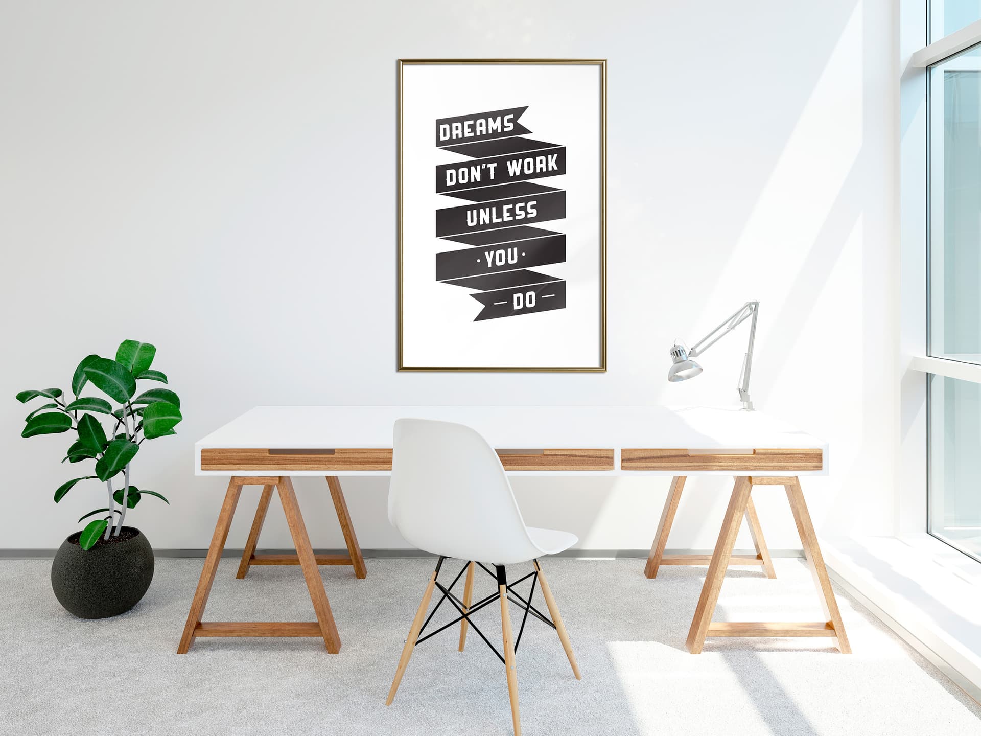 

Plakat - Marzenia same się nie spełniają II (rozmiar 20x30, wykończenie Rama złota)