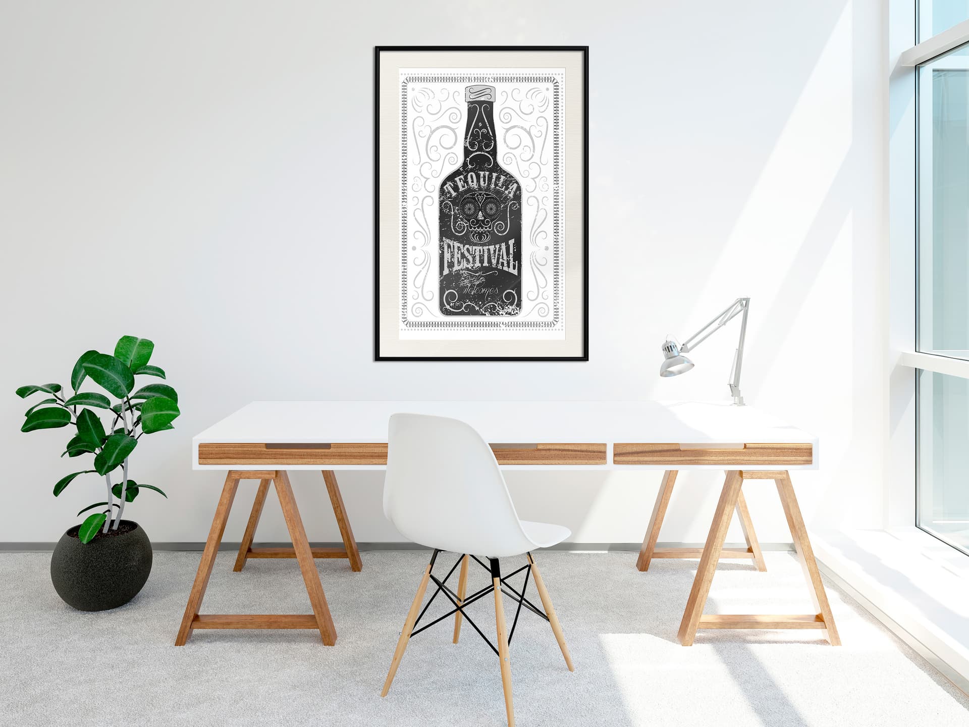 

Plakat - Butelka tequili (rozmiar 40x60, wykończenie Rama czarna z passe-partout)