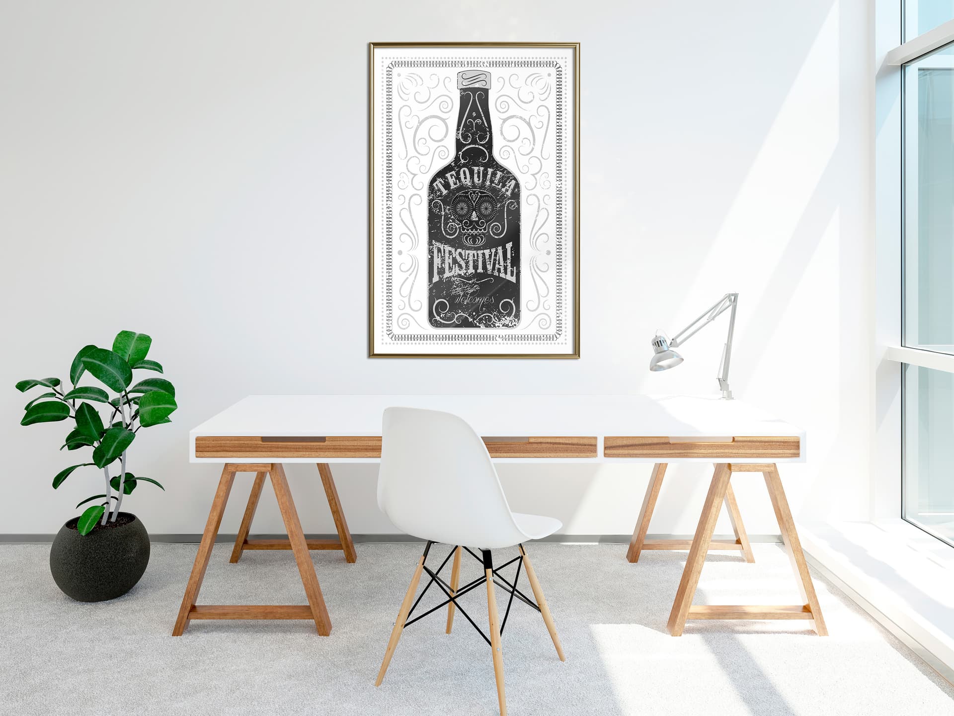 

Plakat - Butelka tequili (rozmiar 20x30, wykończenie Rama złota)