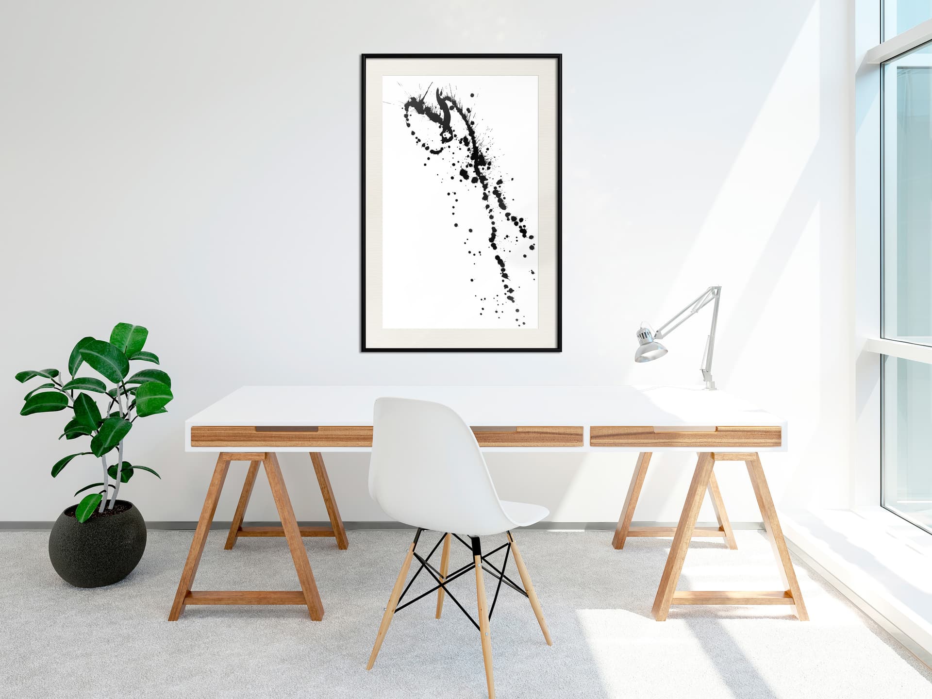

Plakat - Rozprysk atramentu (rozmiar 40x60, wykończenie Rama czarna z passe-partout)
