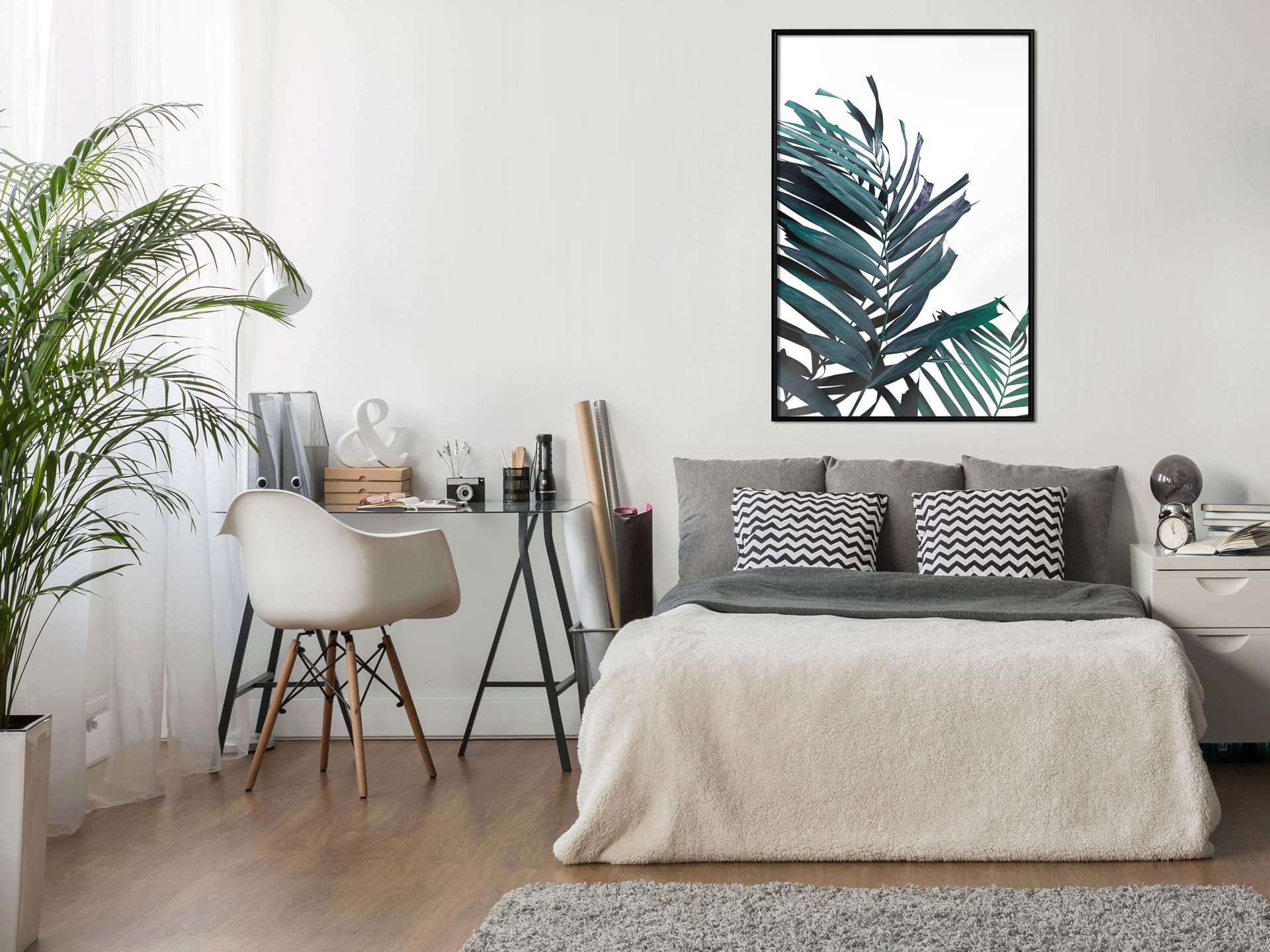 

Plakat - Wiecznie zielone liście palmy (rozmiar 20x30, wykończenie Rama czarna)