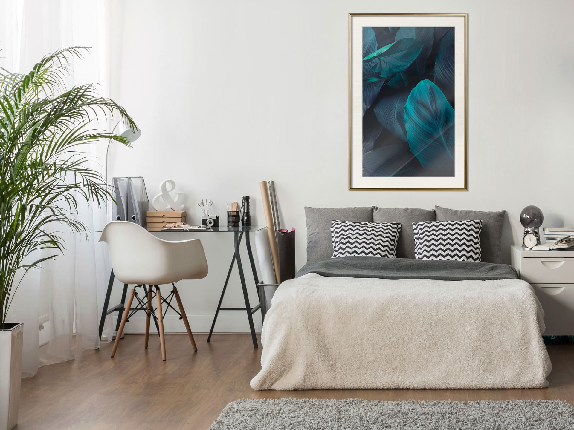 

Plakat - Wiecznie zielone liście (rozmiar 20x30, wykończenie Rama złota z passe-partout)