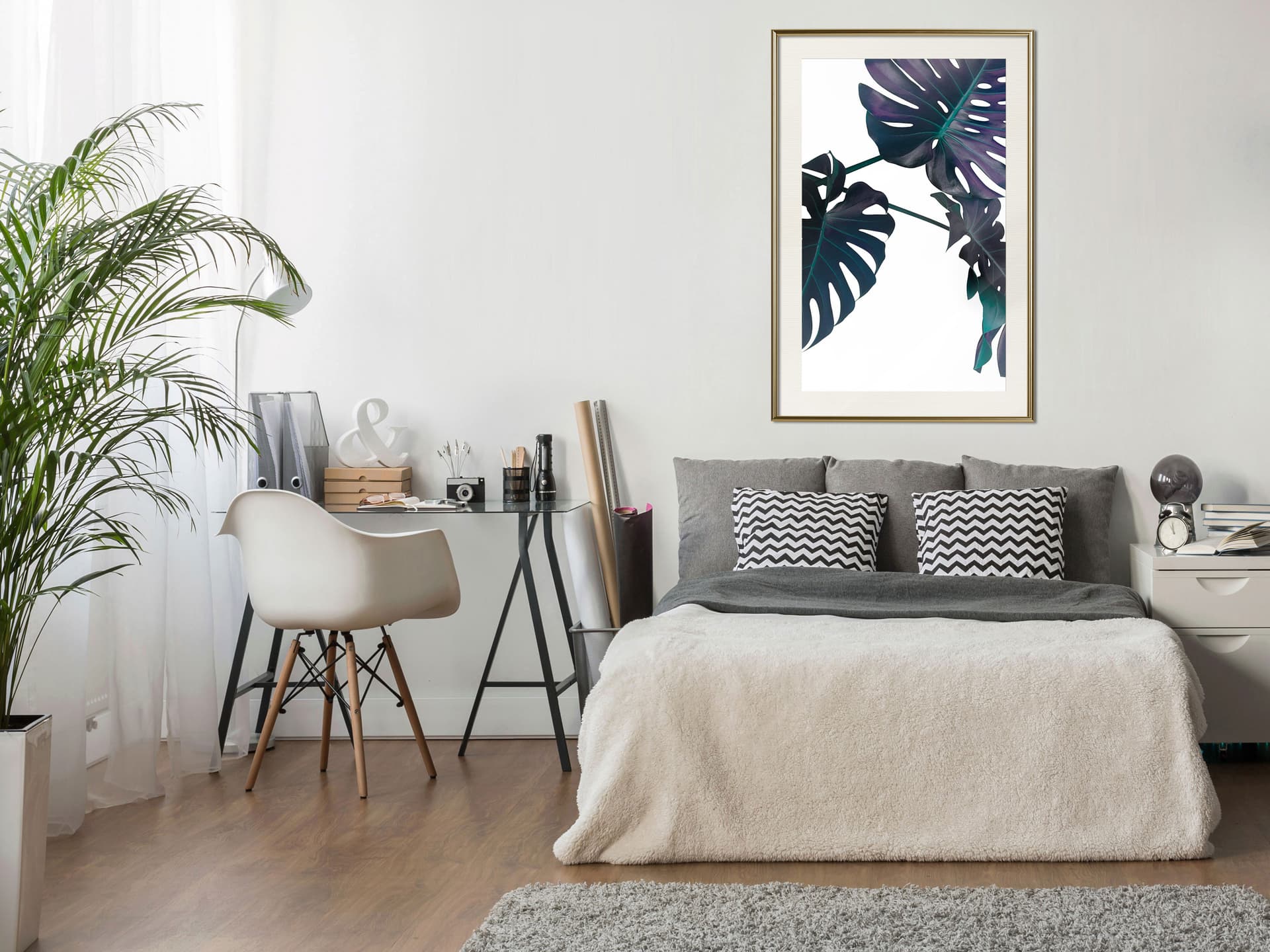 

Plakat - Wiecznie zielona monstera (rozmiar 20x30, wykończenie Rama złota z passe-partout)