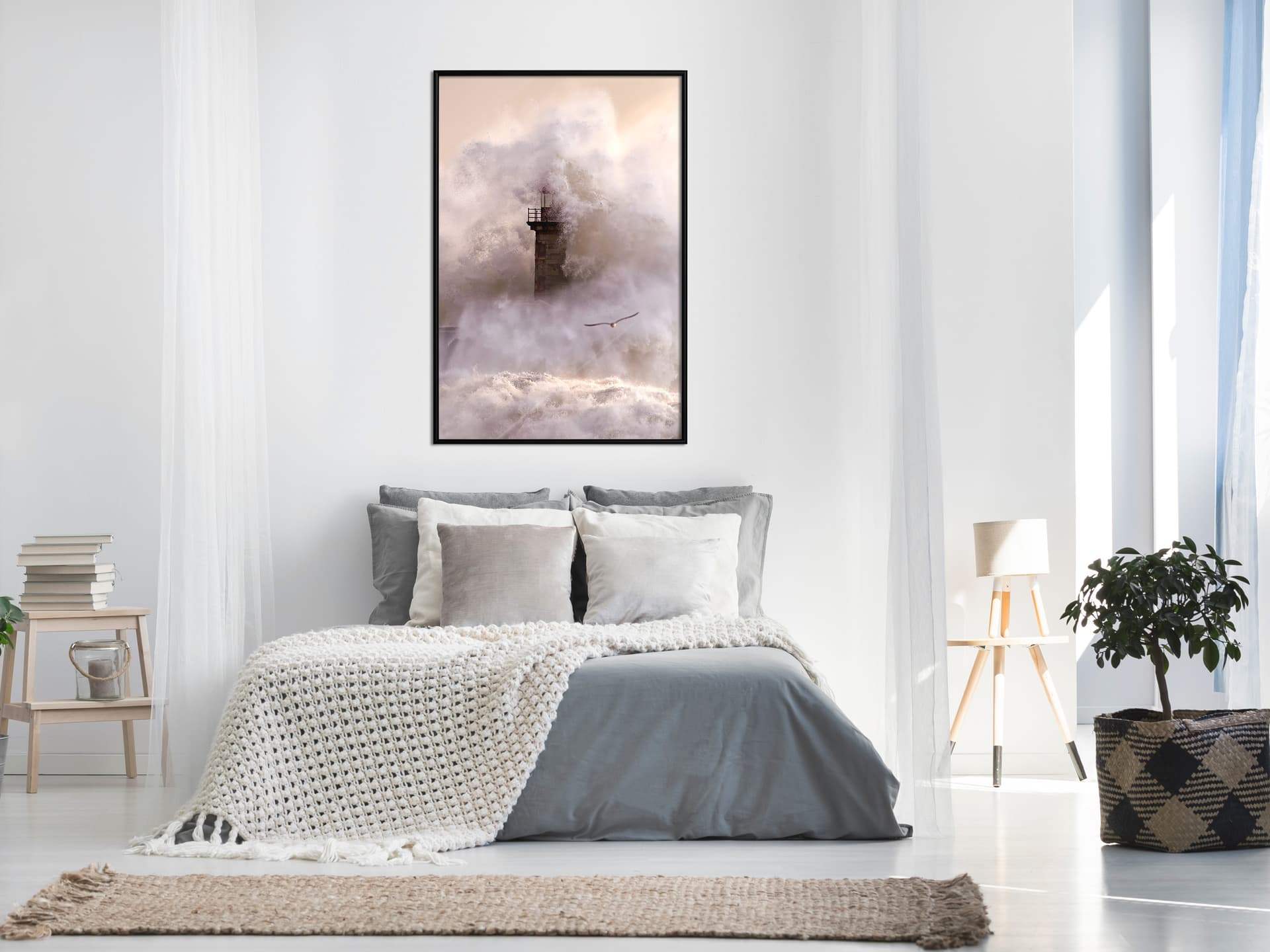 

Plakat - Latarnia morska podczas sztormu (rozmiar 20x30, wykończenie Rama czarna)