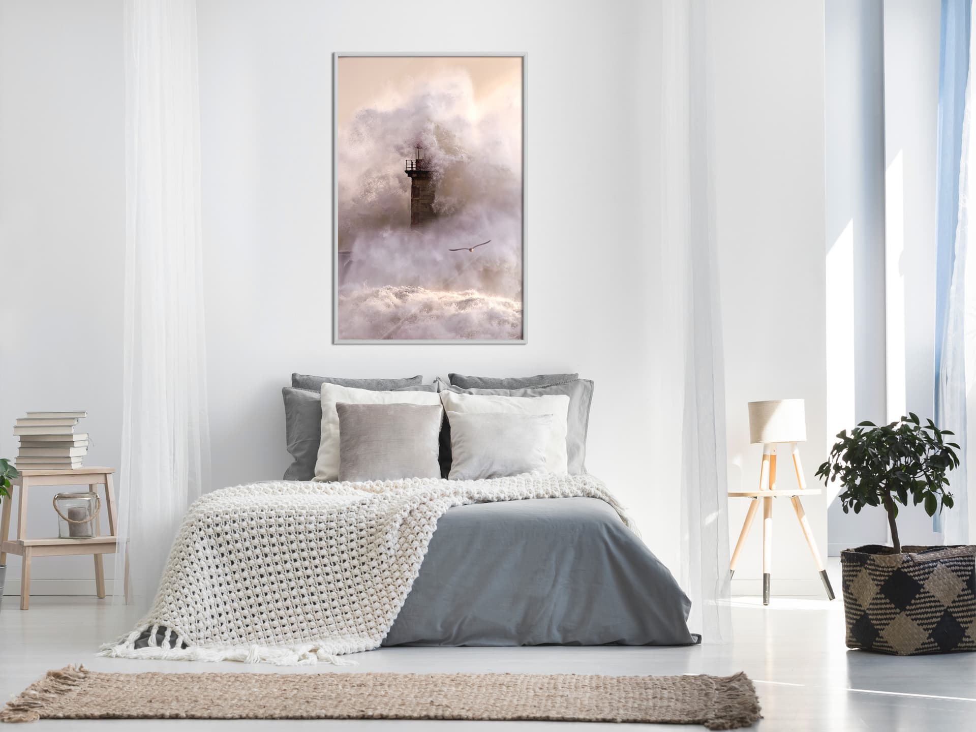 

Plakat - Latarnia morska podczas sztormu (rozmiar 30x45, wykończenie Rama biała)