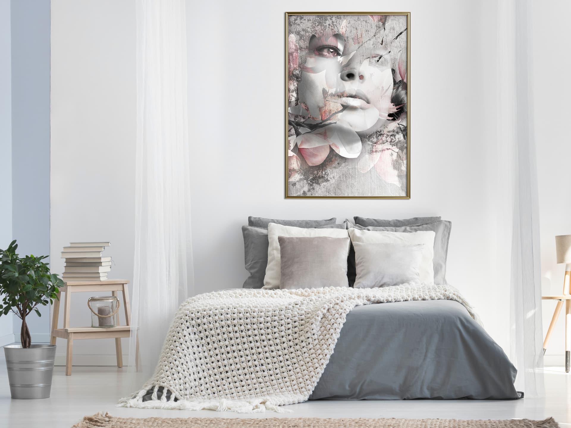 

Plakat - Pani w kwiatach (rozmiar 20x30, wykończenie Rama złota)