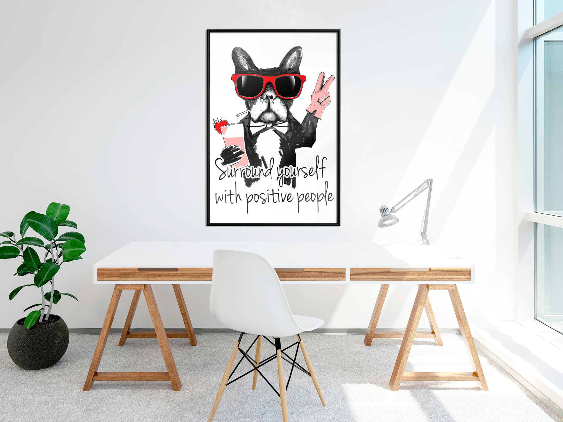 

Plakat - Pozytywny buldog (rozmiar 30x45, wykończenie Rama czarna)