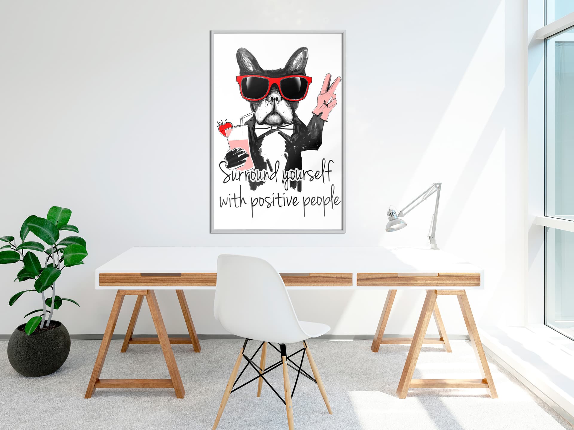 

Plakat - Pozytywny buldog (rozmiar 20x30, wykończenie Rama biała)