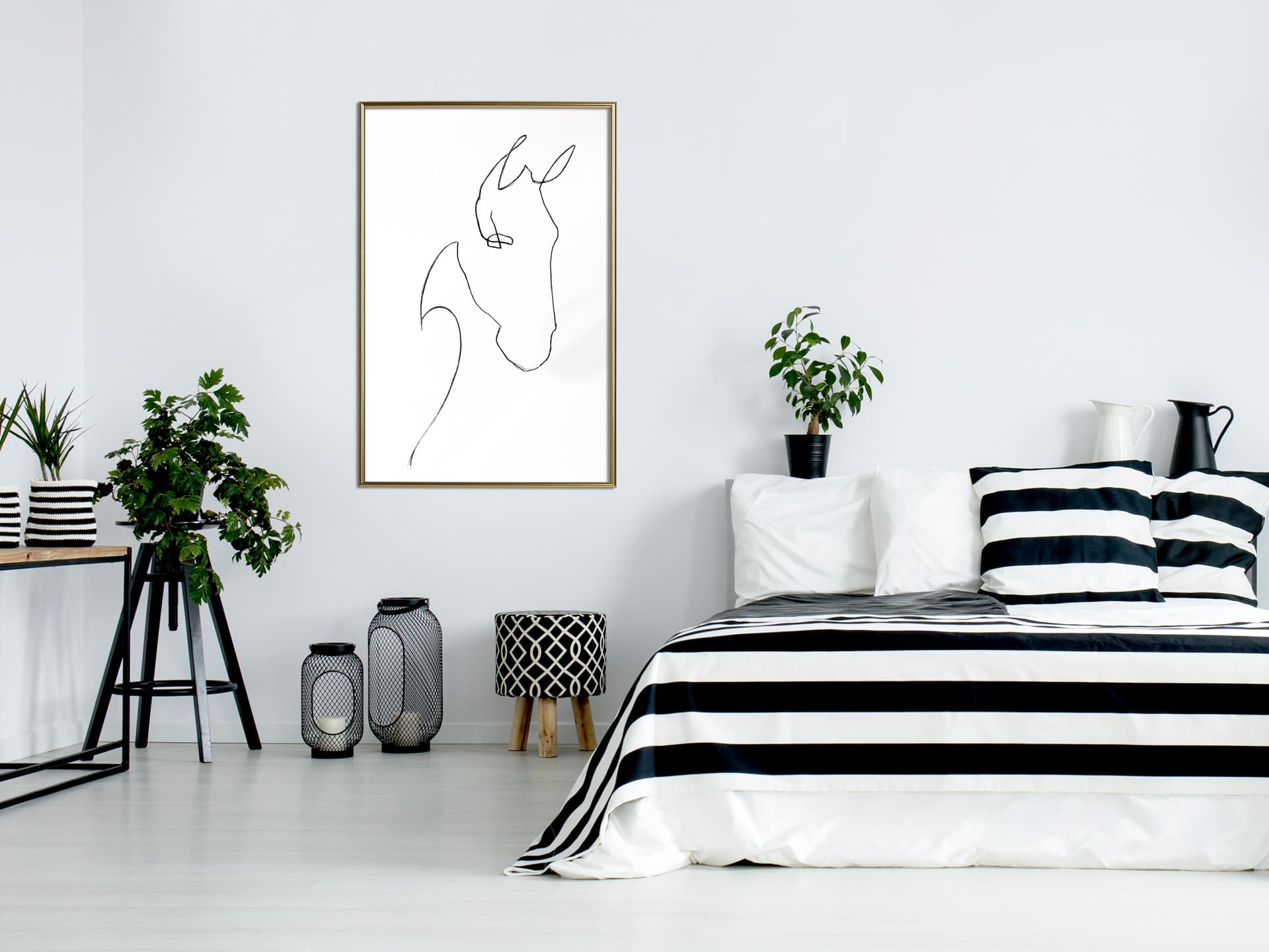 

Plakat - Szkic głowy konia (rozmiar 40x60, wykończenie Rama złota)