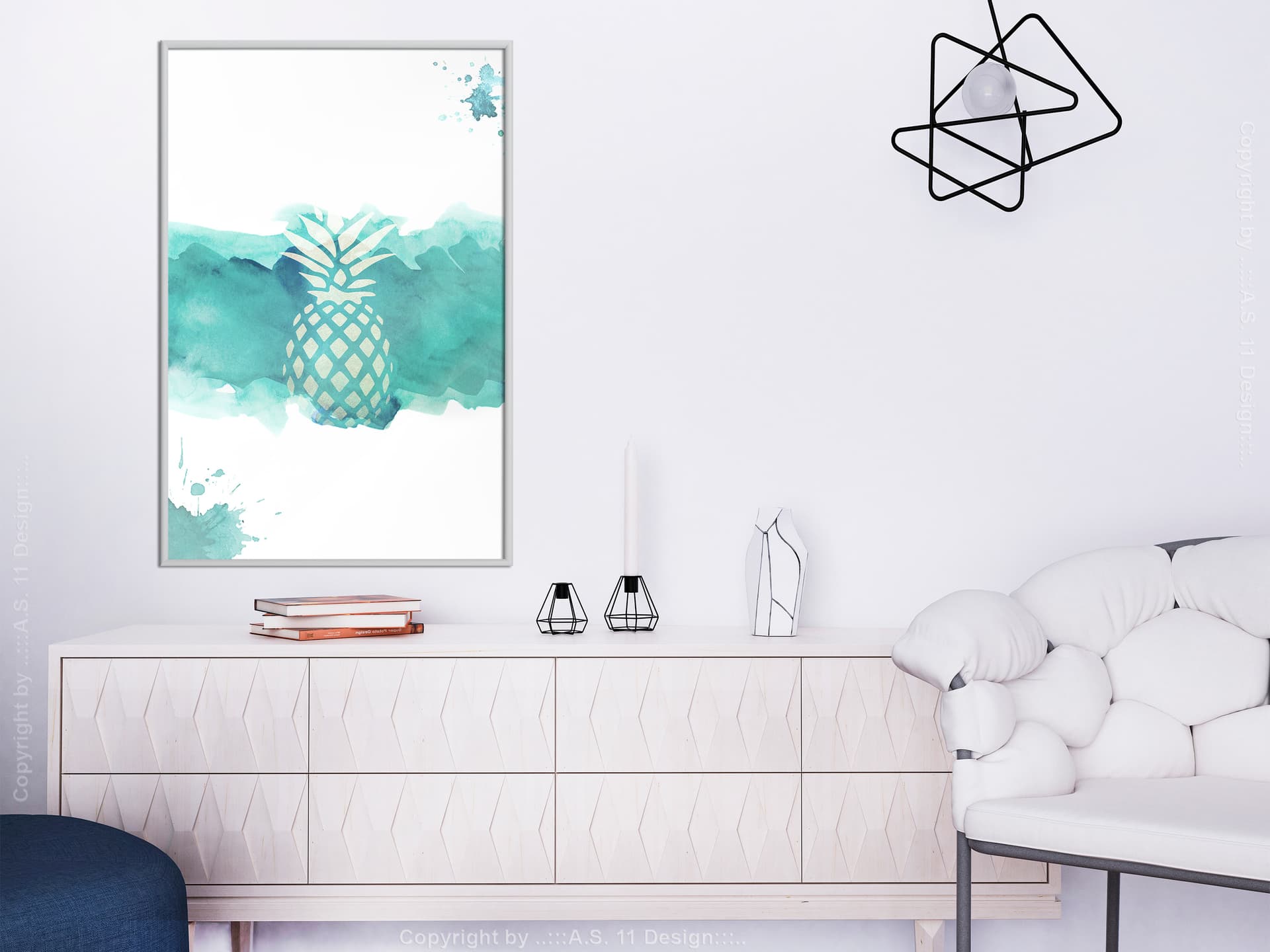 

Plakat - Pastelowy ananas (rozmiar 30x45, wykończenie Rama biała)