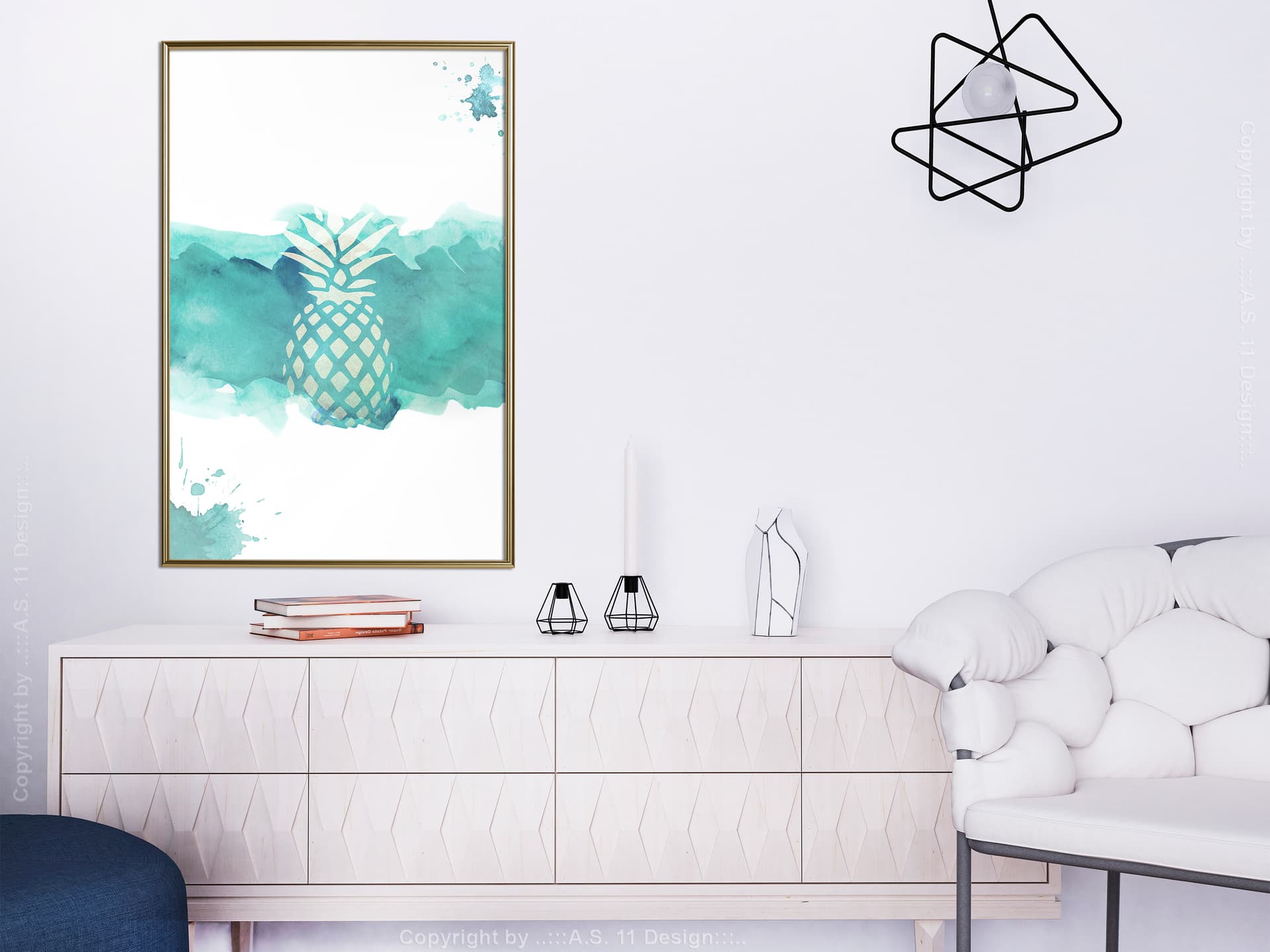 

Plakat - Pastelowy ananas (rozmiar 30x45, wykończenie Rama złota)