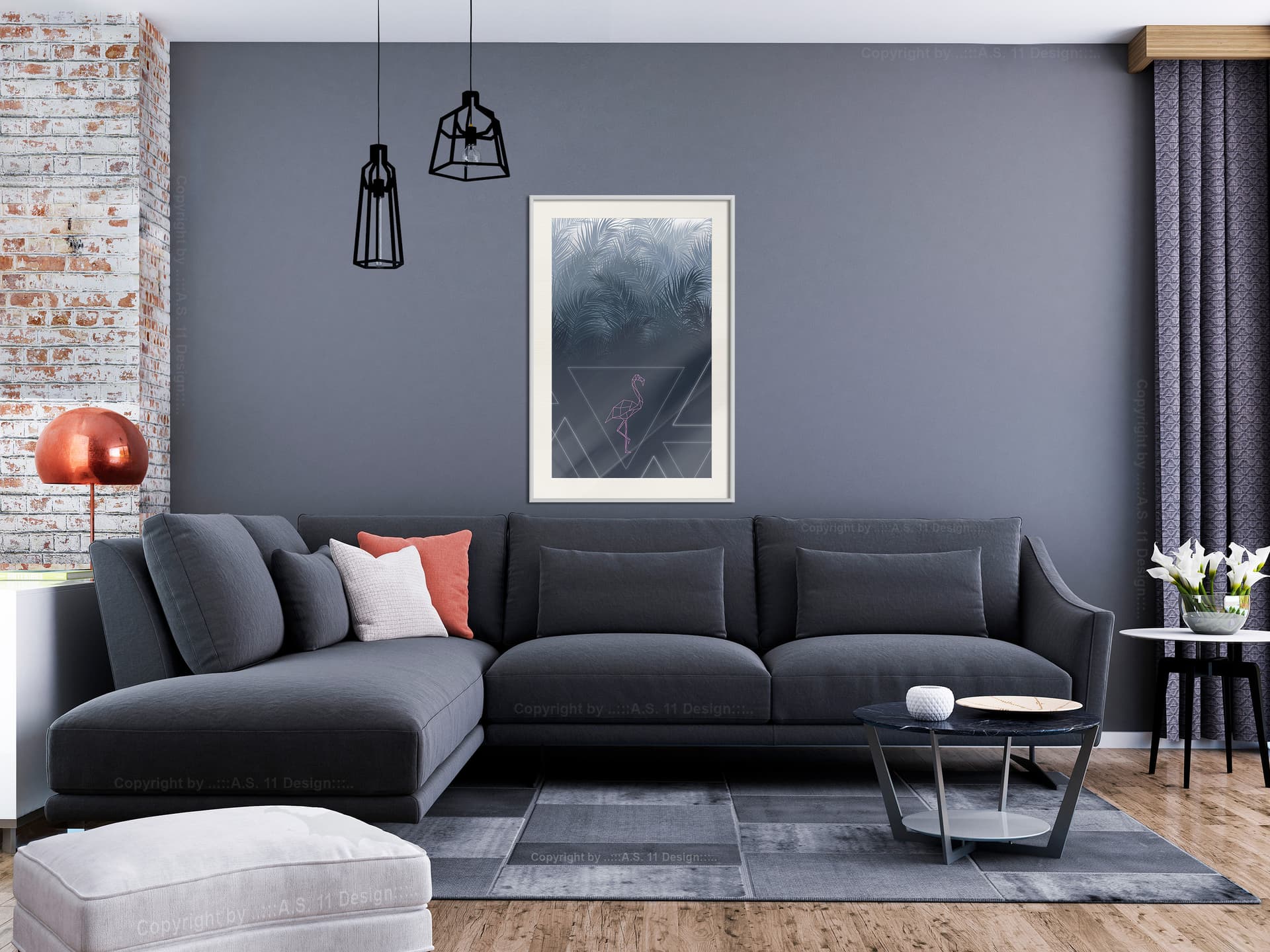 

Plakat - Geometryczna dżungla (rozmiar 40x60, wykończenie Rama biała z passe-partout)