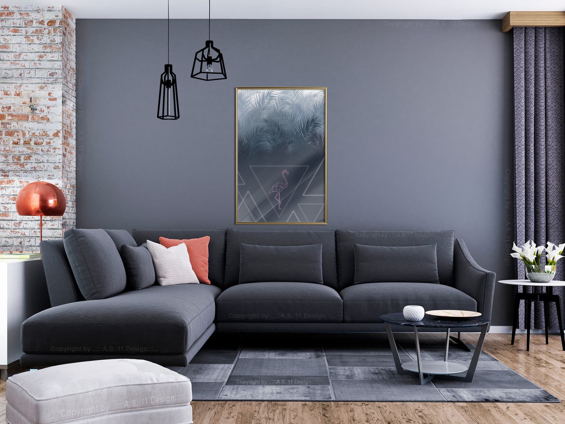 

Plakat - Geometryczna dżungla (rozmiar 30x45, wykończenie Rama złota)