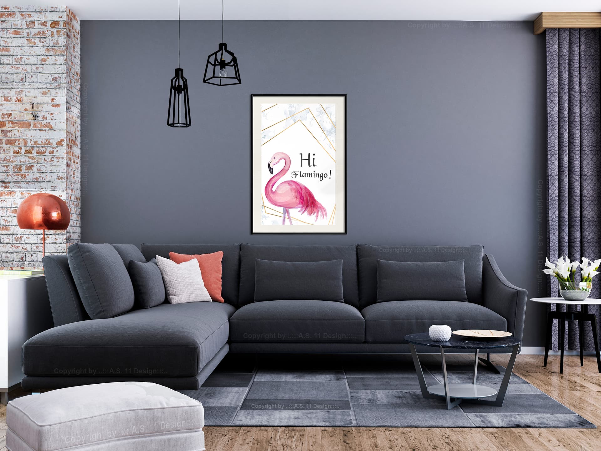 

Plakat - Różowy gość (rozmiar 30x45, wykończenie Rama czarna z passe-partout)