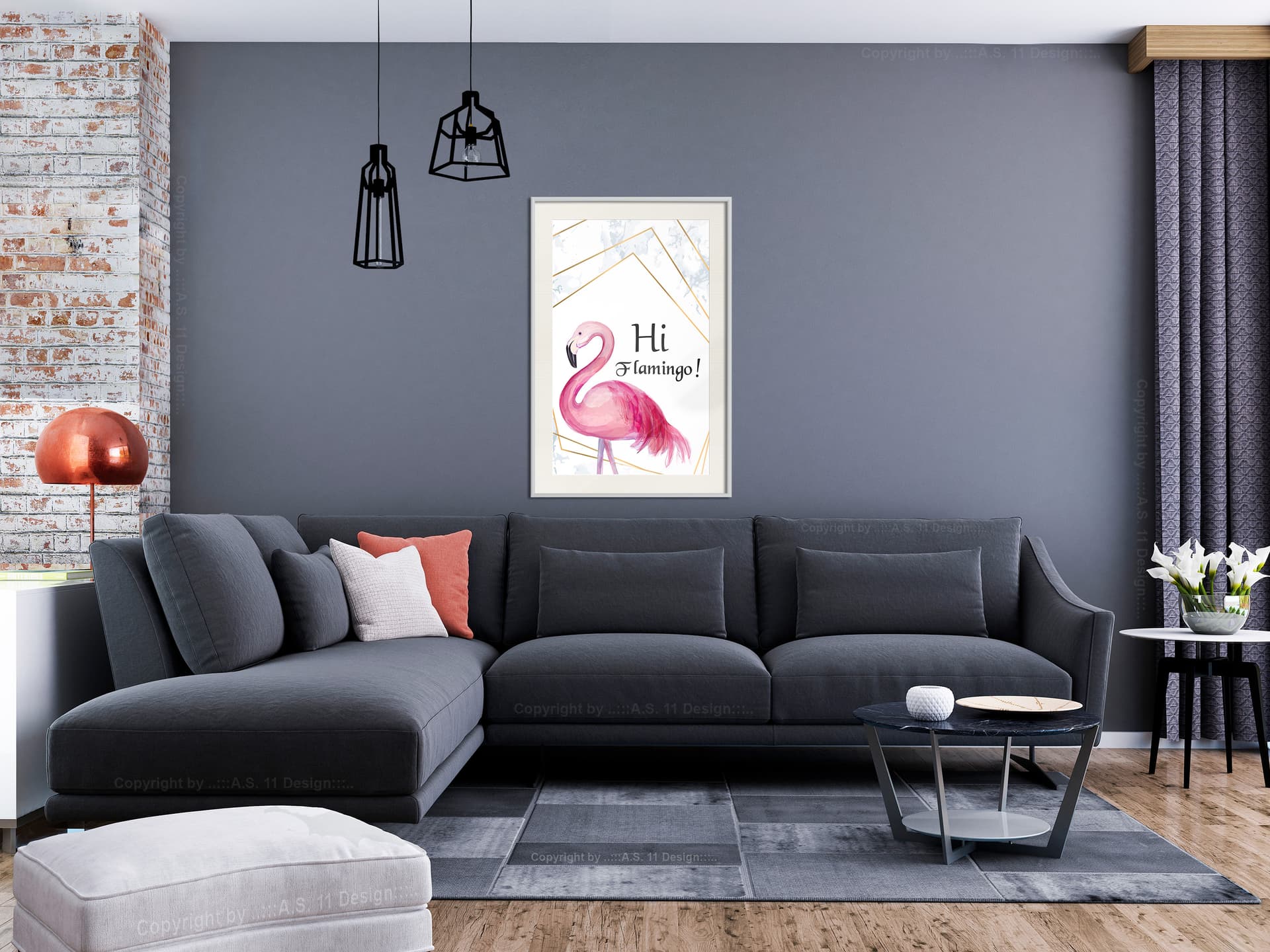 

Plakat - Różowy gość (rozmiar 40x60, wykończenie Rama biała z passe-partout)