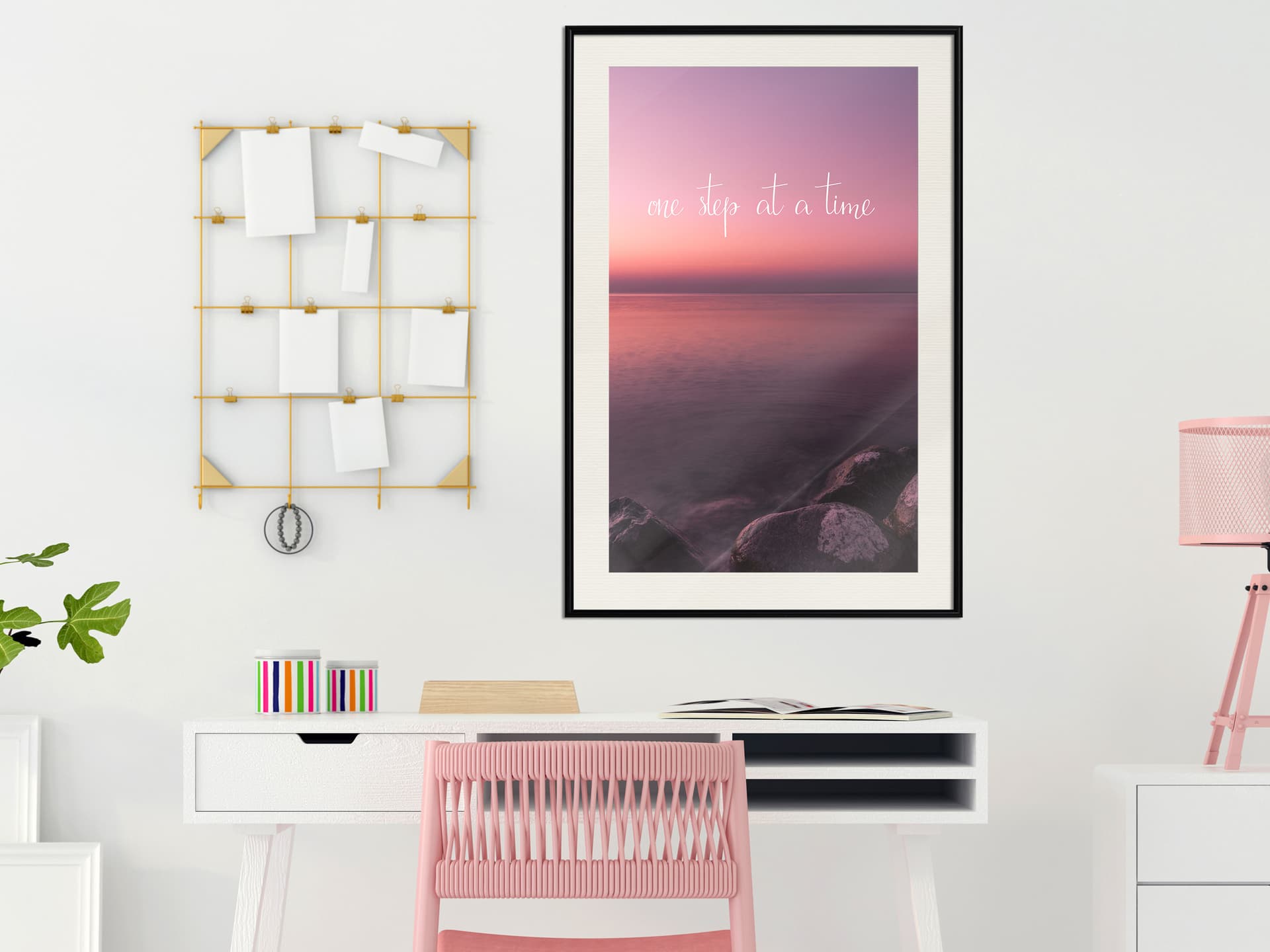 

Plakat - Krok po kroku (rozmiar 20x30, wykończenie Rama czarna z passe-partout)