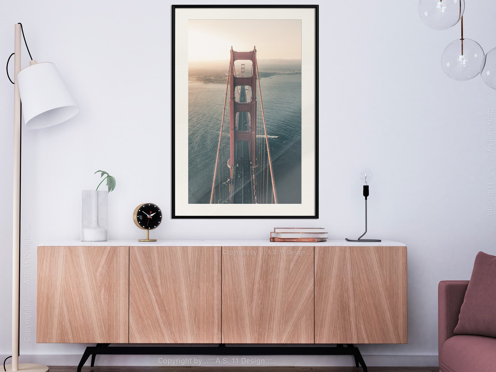 

Plakat - Most w San Francisco II (rozmiar 20x30, wykończenie Rama czarna z passe-partout)