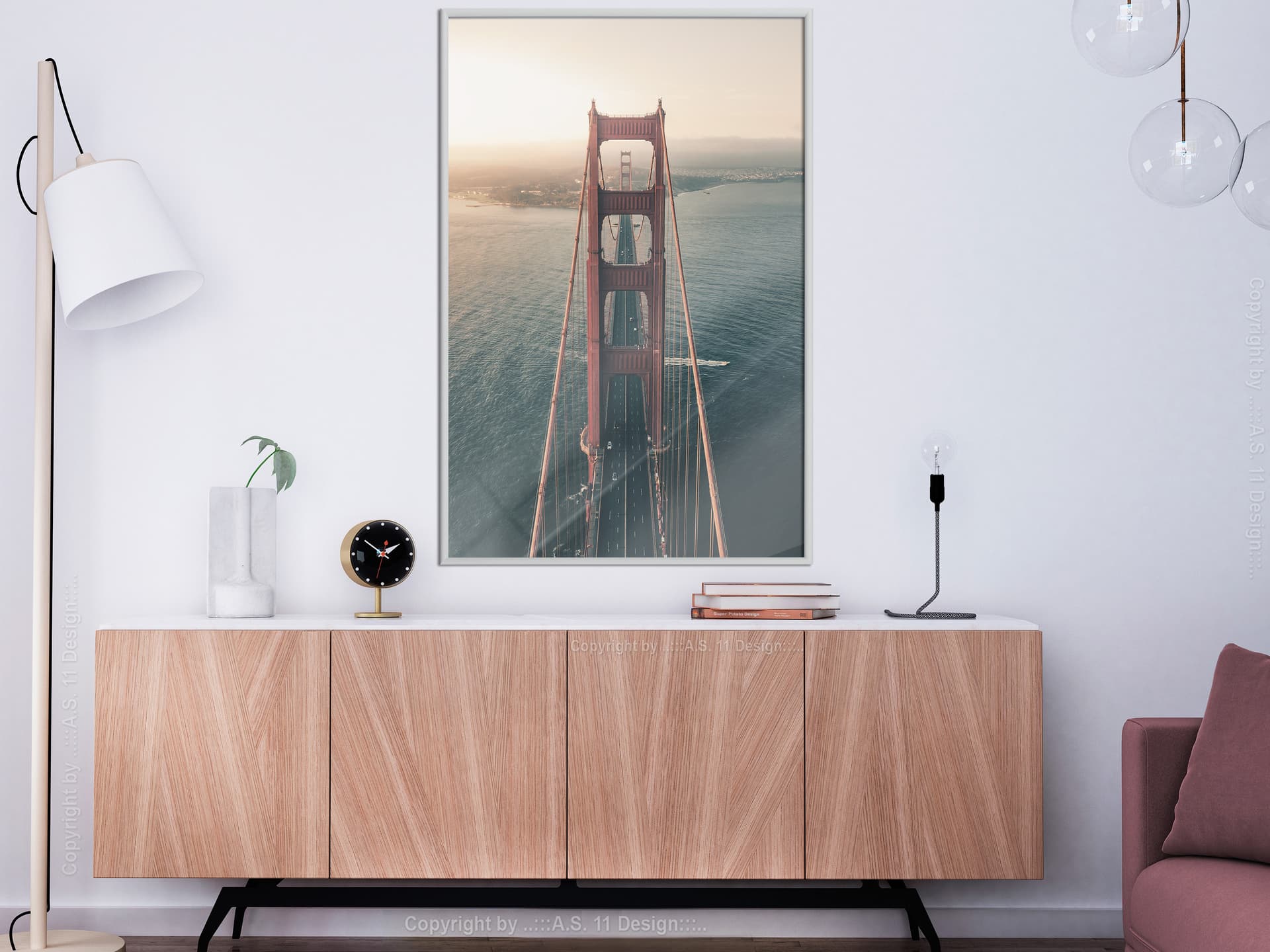 

Plakat - Most w San Francisco II (rozmiar 20x30, wykończenie Rama biała)