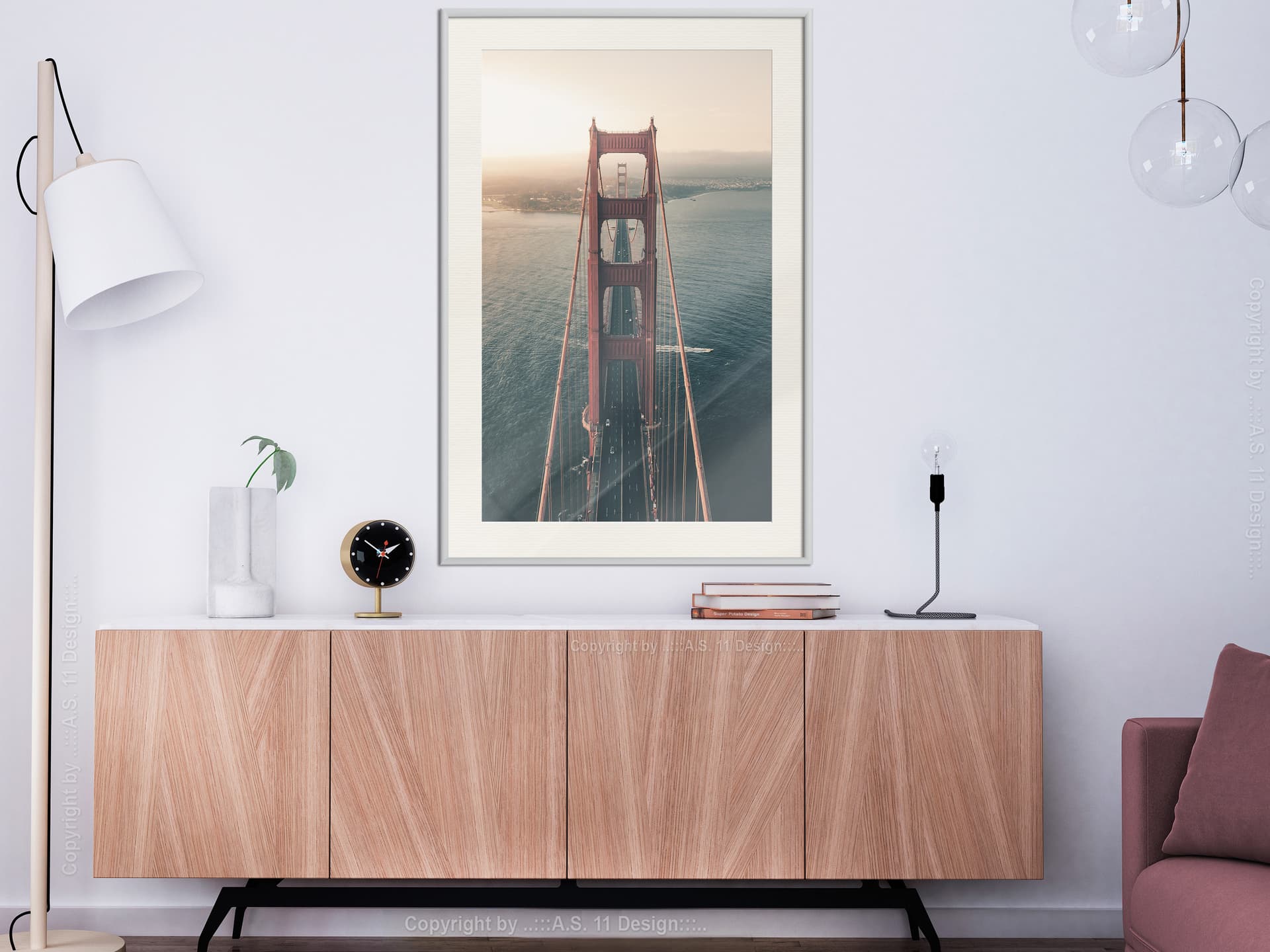 

Plakat - Most w San Francisco II (rozmiar 30x45, wykończenie Rama biała z passe-partout)