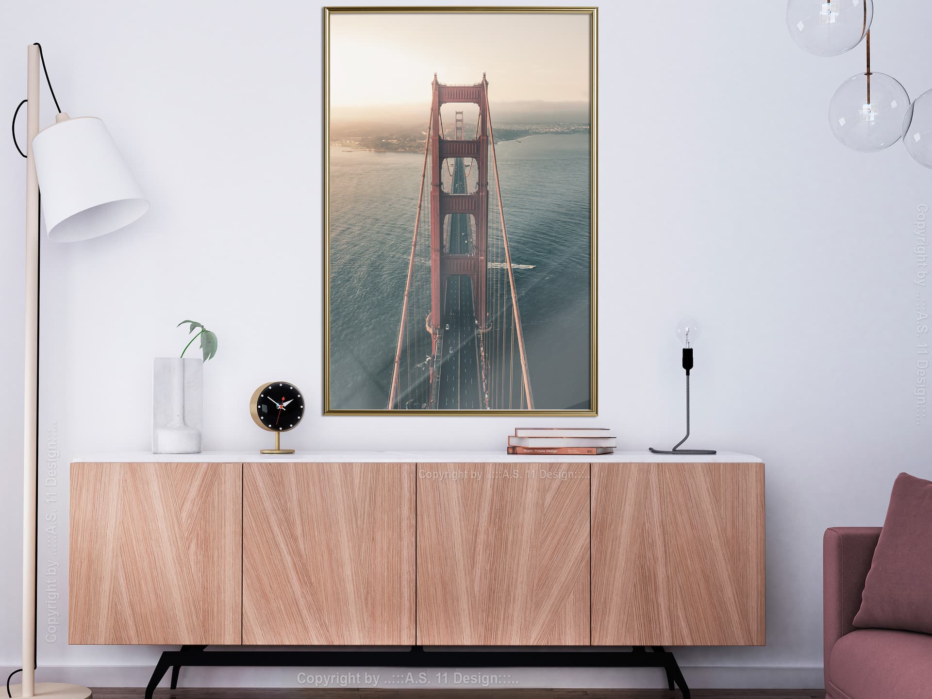 

Plakat - Most w San Francisco II (rozmiar 30x45, wykończenie Rama złota)