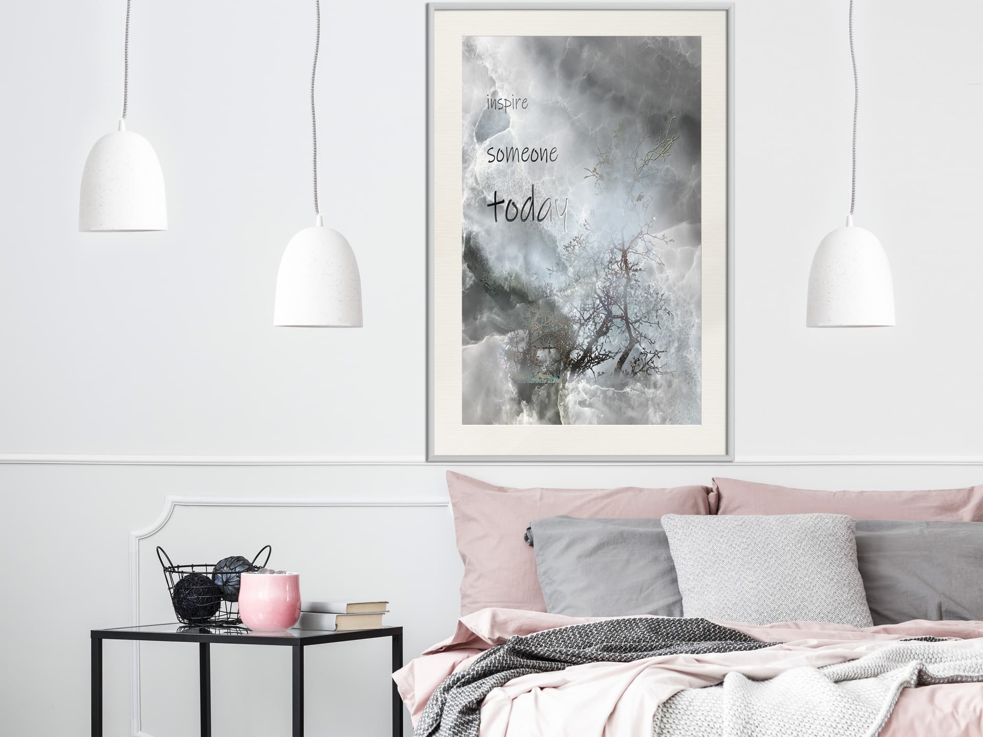 

Plakat - Zainspiruj kogoś (rozmiar 30x45, wykończenie Rama biała z passe-partout)