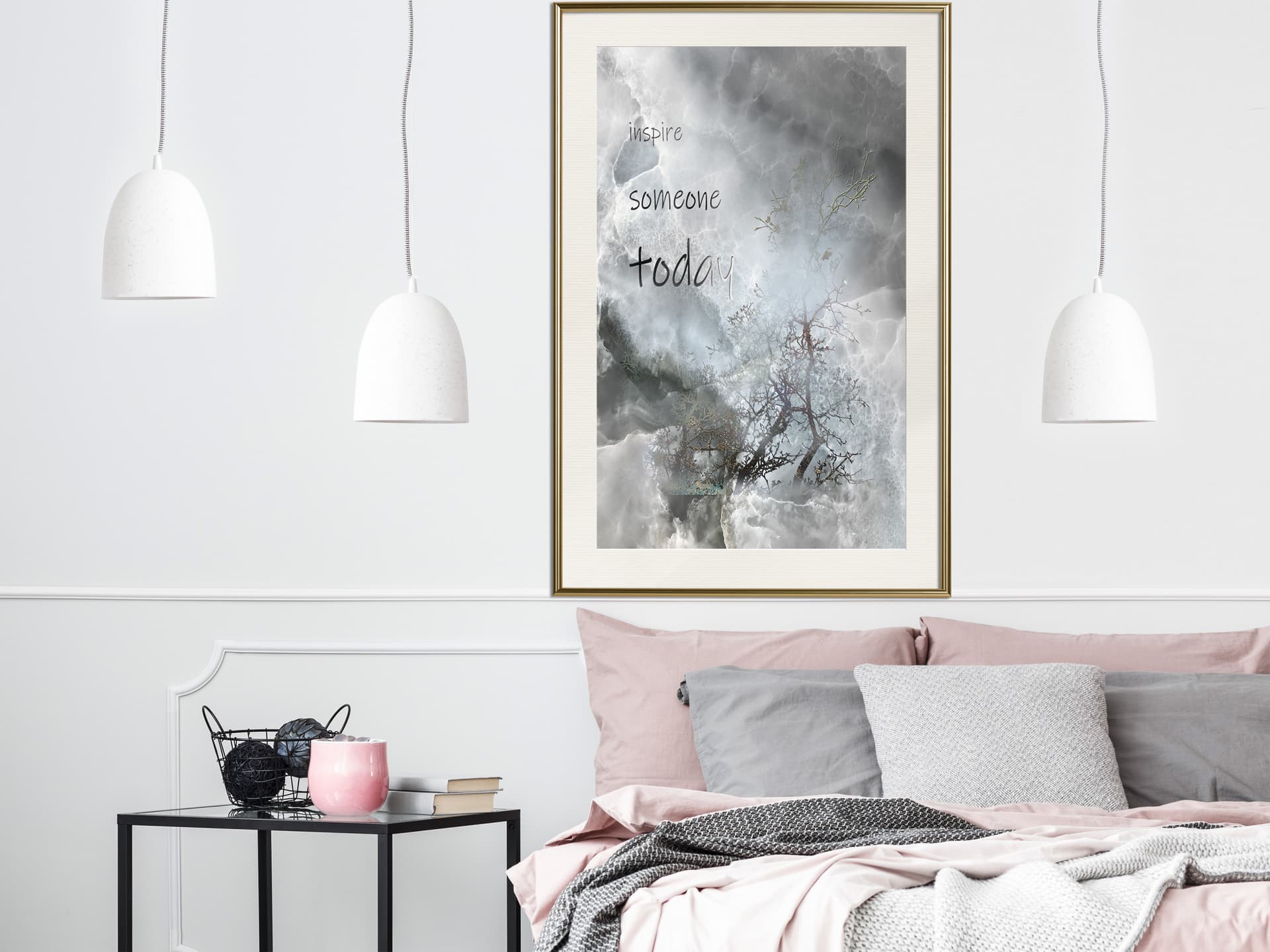 

Plakat - Zainspiruj kogoś (rozmiar 40x60, wykończenie Rama złota z passe-partout)