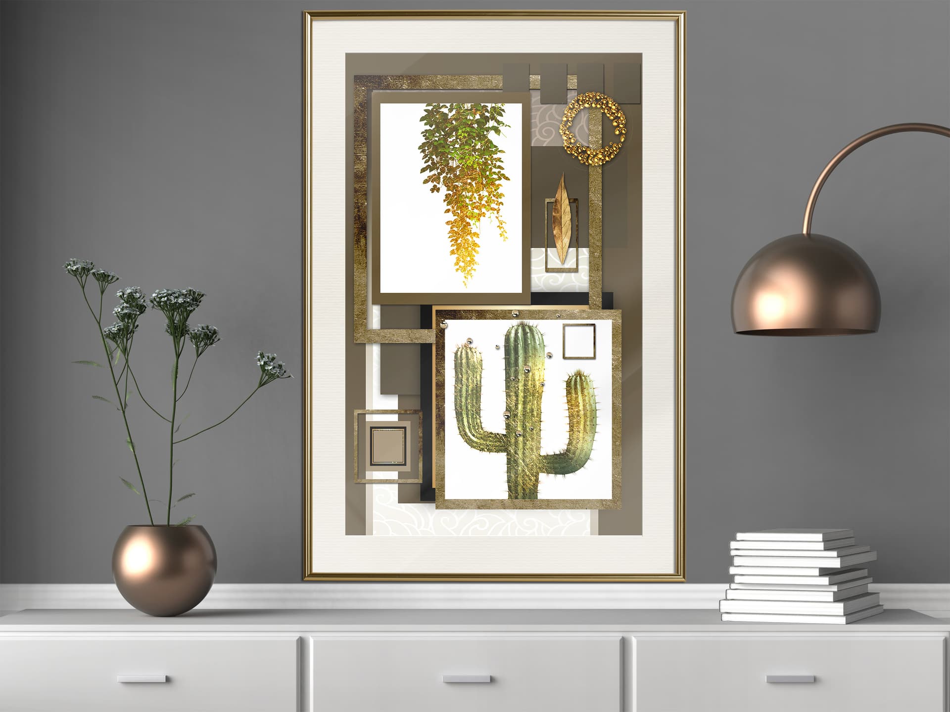 

Plakat - Domowa galeria (rozmiar 30x45, wykończenie Rama złota z passe-partout)