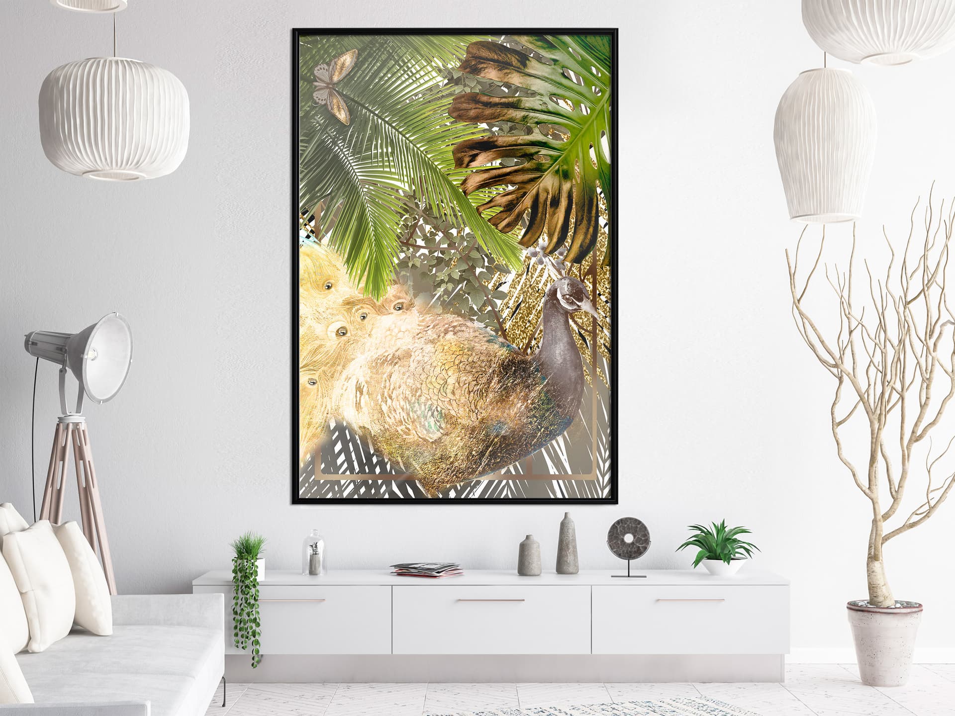 

Plakat - Bajkowy paw w dżungli (rozmiar 30x45, wykończenie Rama czarna)