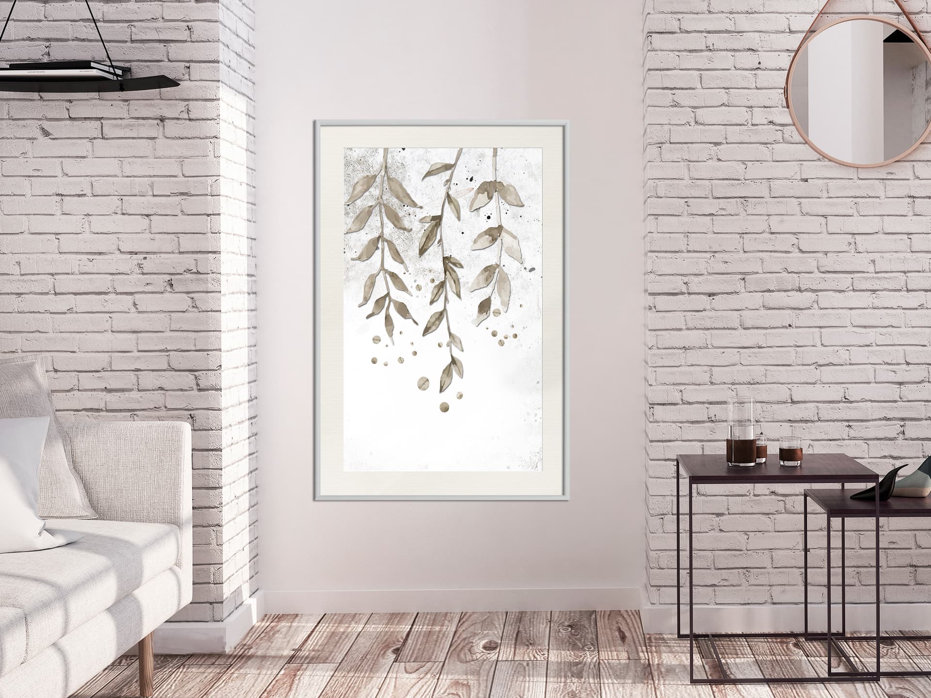 

Plakat - Kurtyna z liści (rozmiar 20x30, wykończenie Rama biała z passe-partout)