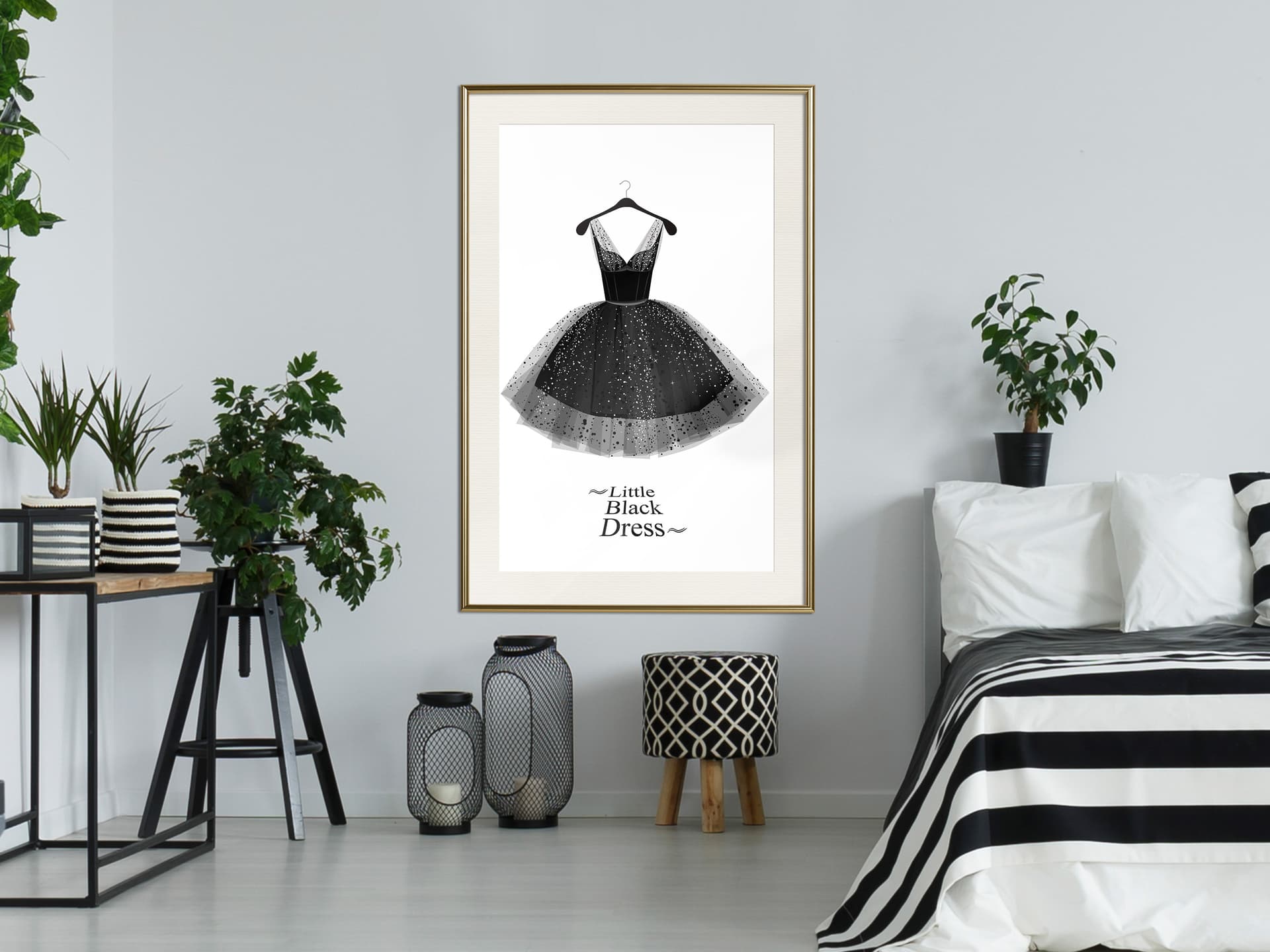 

Plakat - Mała czarna (rozmiar 20x30, wykończenie Rama złota z passe-partout)