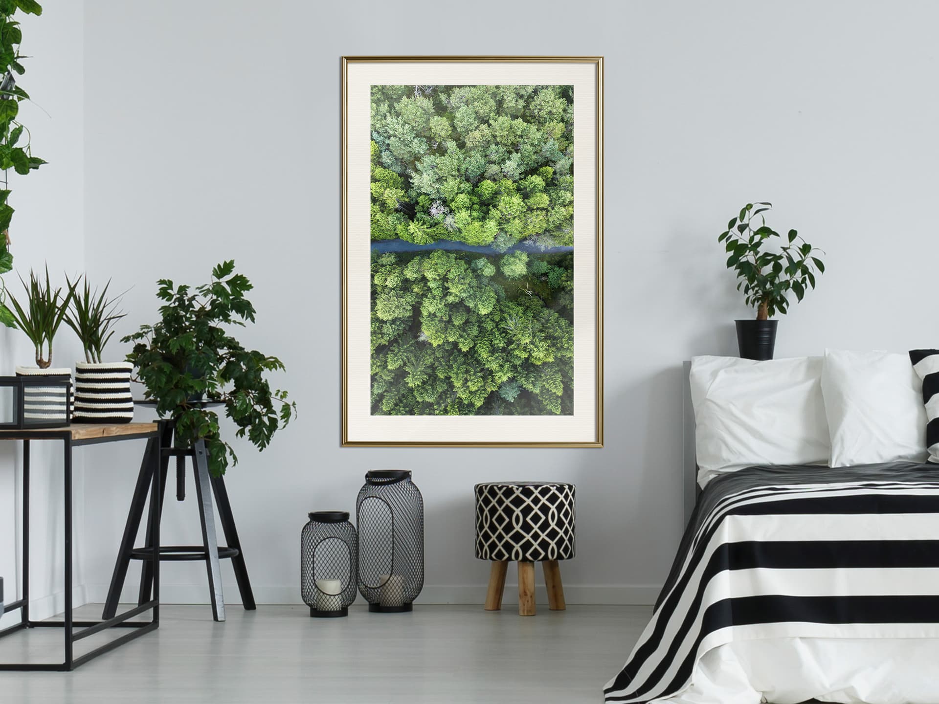 

Plakat - Las z lotu ptaka (rozmiar 20x30, wykończenie Rama złota z passe-partout)