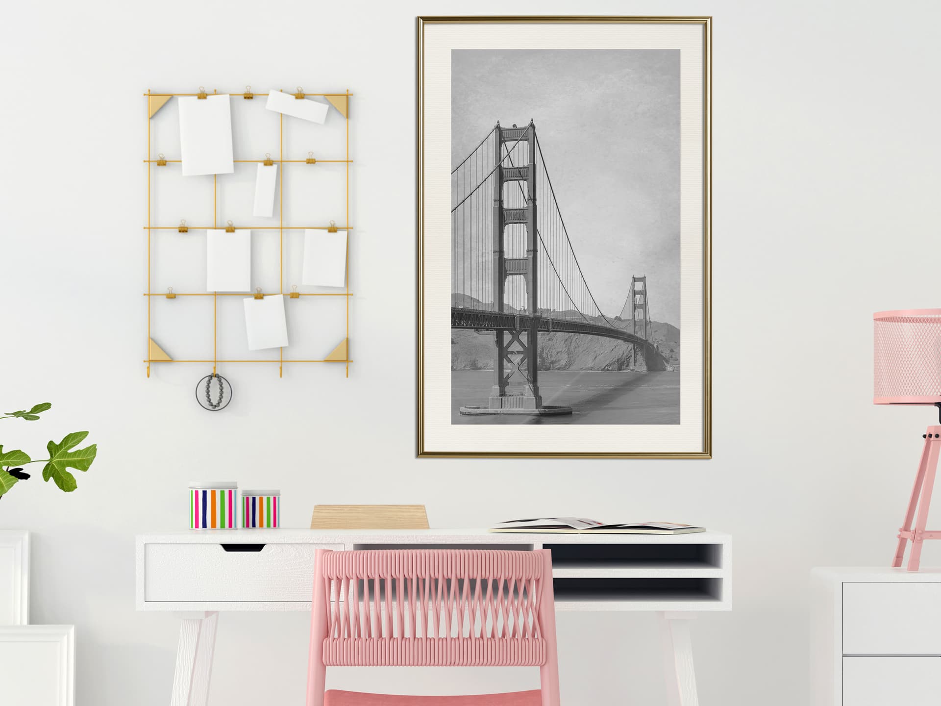 

Plakat - Most w San Francisco II (rozmiar 20x30, wykończenie Rama złota z passe-partout)