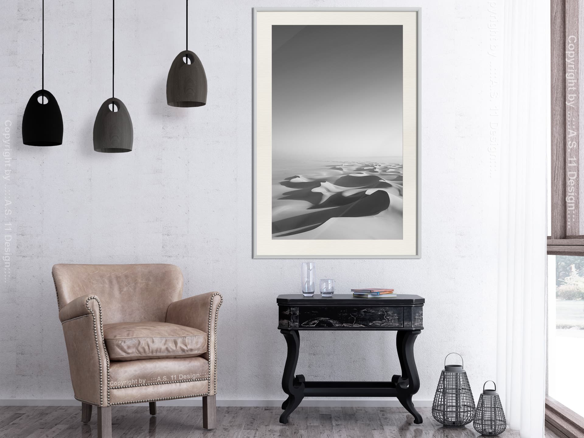 

Plakat - Ocean piasku I (rozmiar 40x60, wykończenie Rama biała z passe-partout)