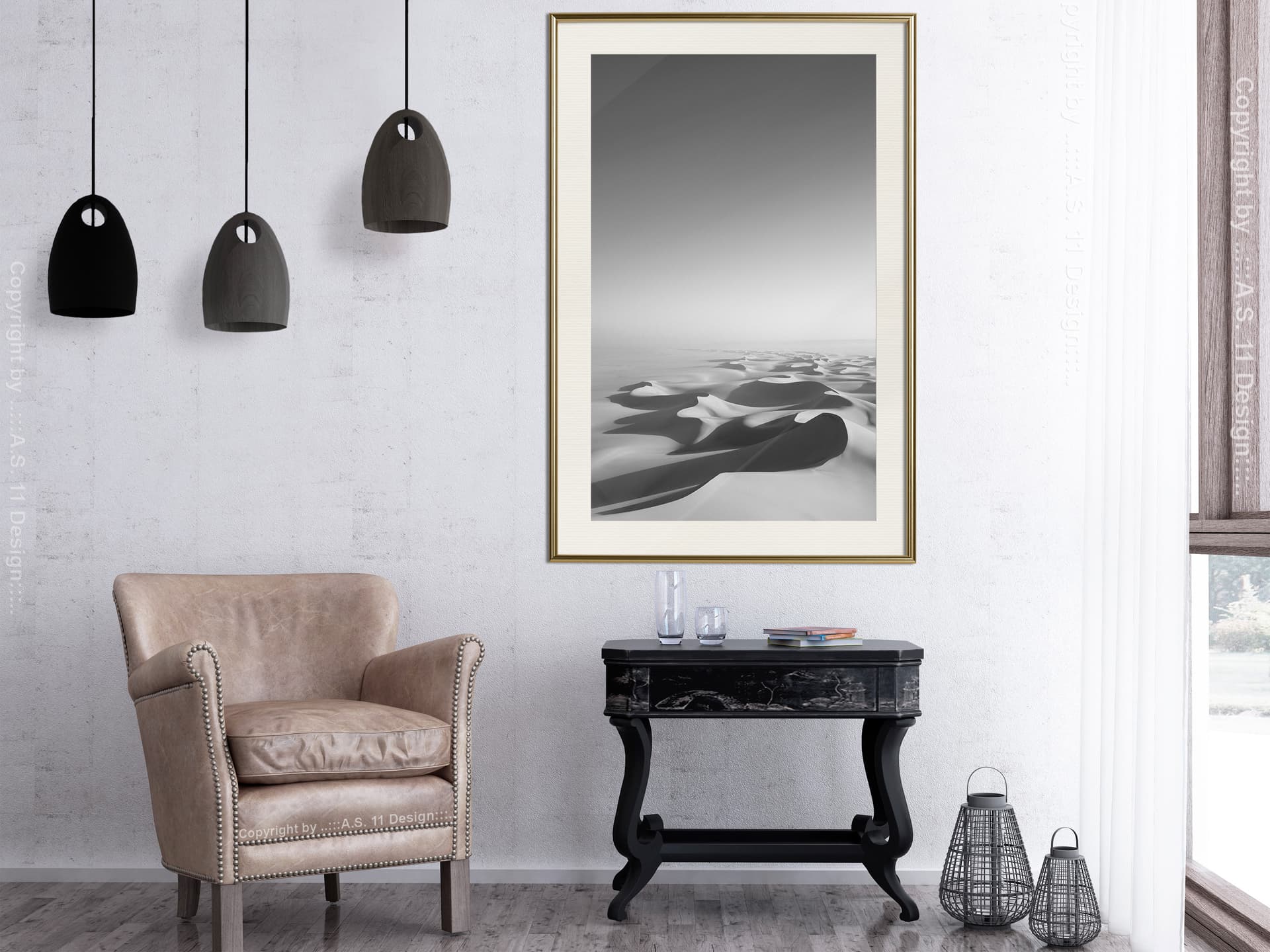 

Plakat - Ocean piasku I (rozmiar 30x45, wykończenie Rama złota z passe-partout)