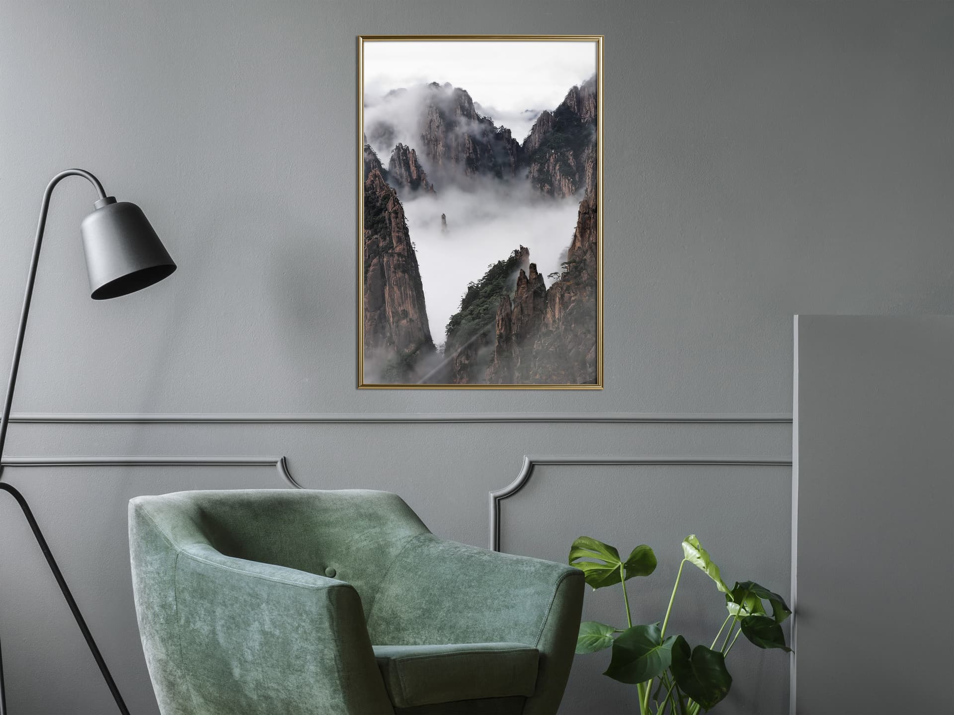 

Plakat - Mglista dolina (rozmiar 20x30, wykończenie Rama złota)