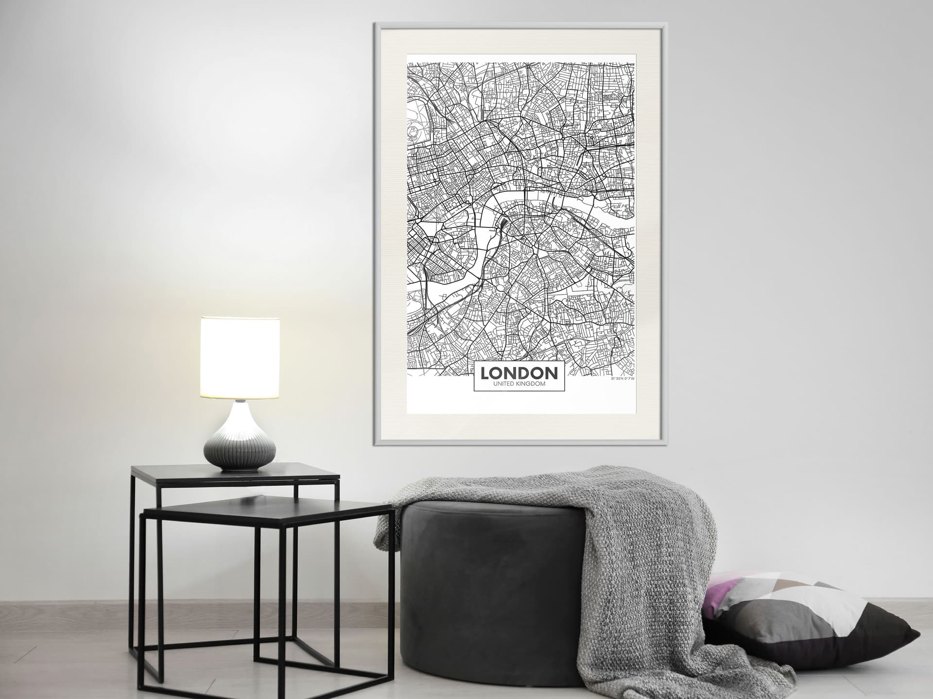 

Plakat - Plan miasta: Londyn (rozmiar 40x60, wykończenie Rama biała z passe-partout)
