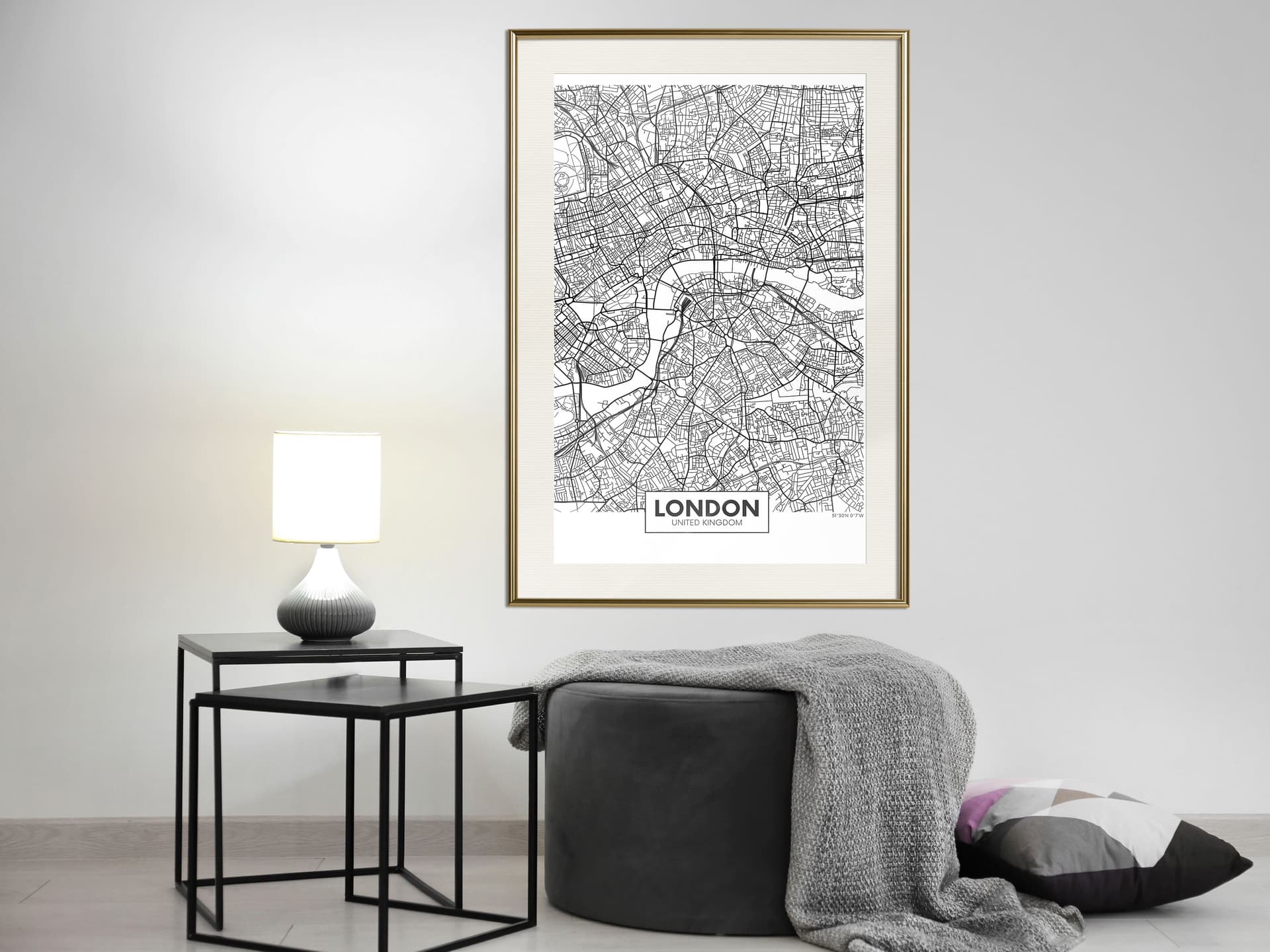 

Plakat - Plan miasta: Londyn (rozmiar 30x45, wykończenie Rama złota z passe-partout)