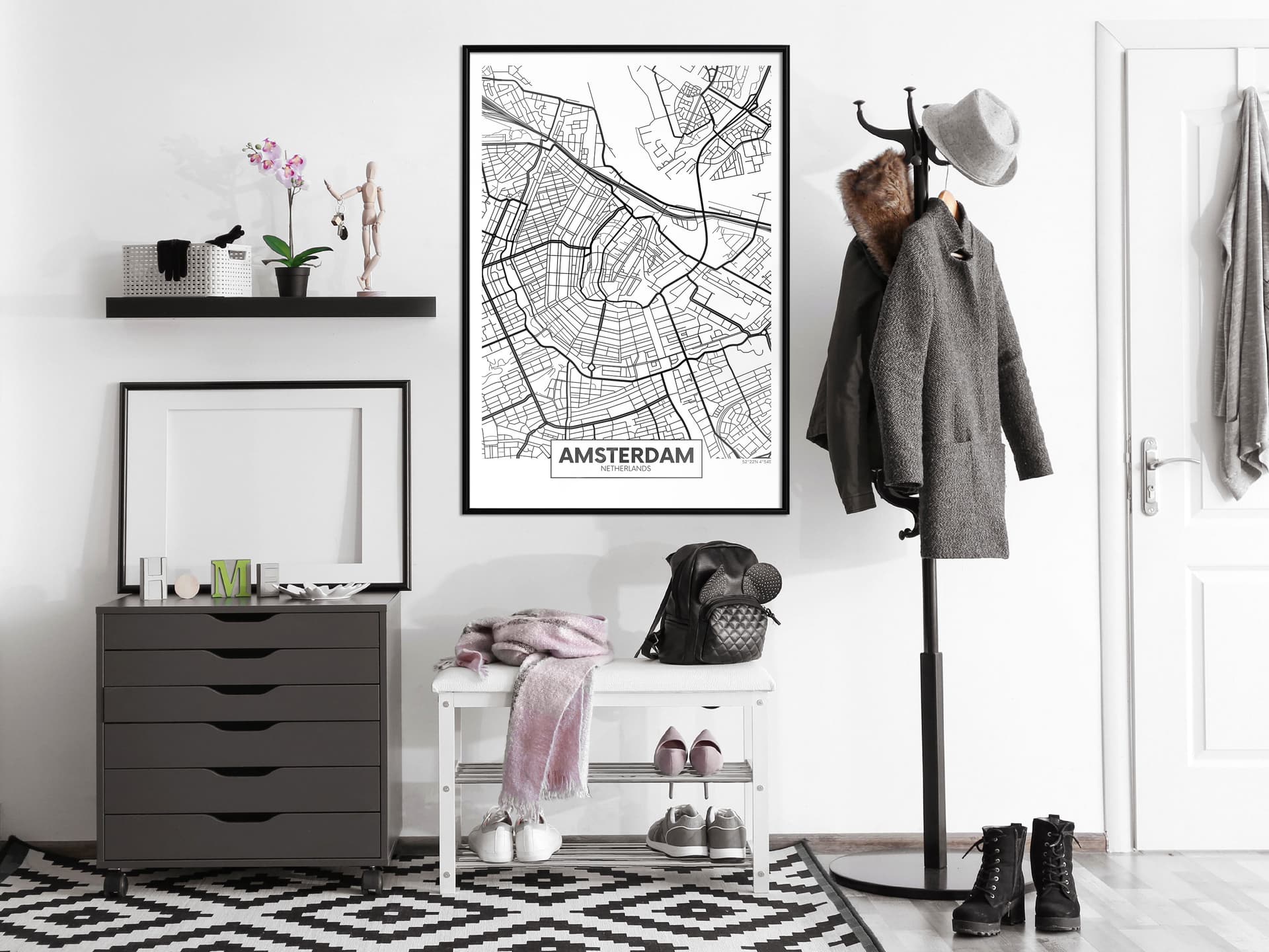 

Plakat - Plan miasta: Amsterdam (rozmiar 40x60, wykończenie Rama czarna)