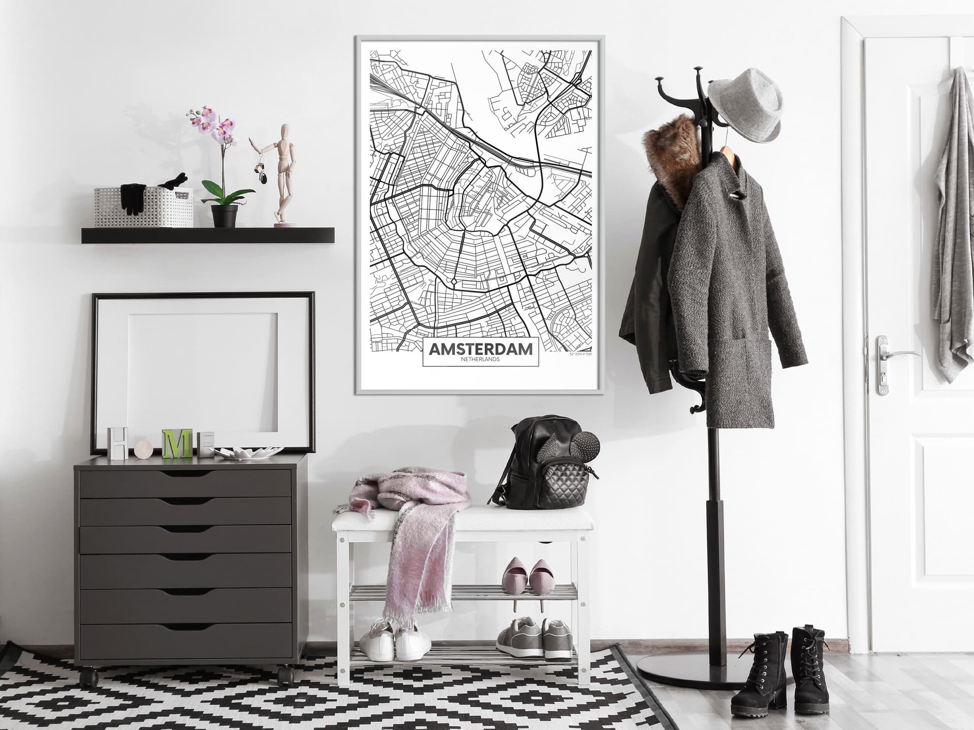 

Plakat - Plan miasta: Amsterdam (rozmiar 30x45, wykończenie Rama biała)