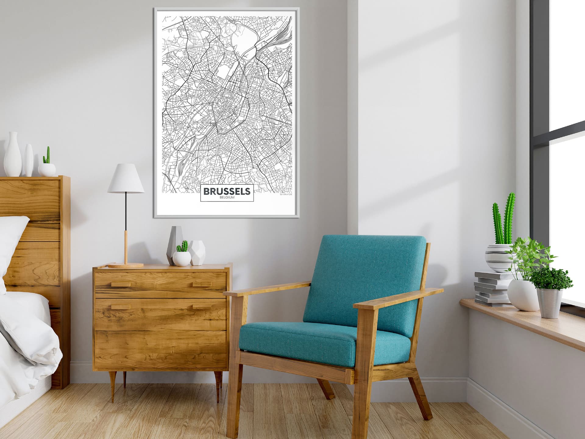 

Plakat - Plan miasta: Bruksela (rozmiar 30x45, wykończenie Rama biała)