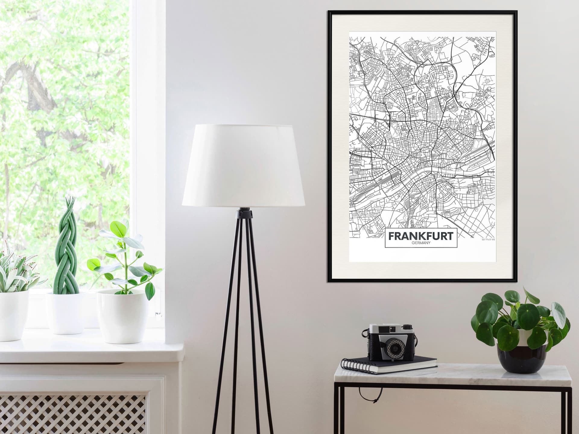 

Plakat - Plan miasta: Frankfurt (rozmiar 40x60, wykończenie Rama czarna z passe-partout)