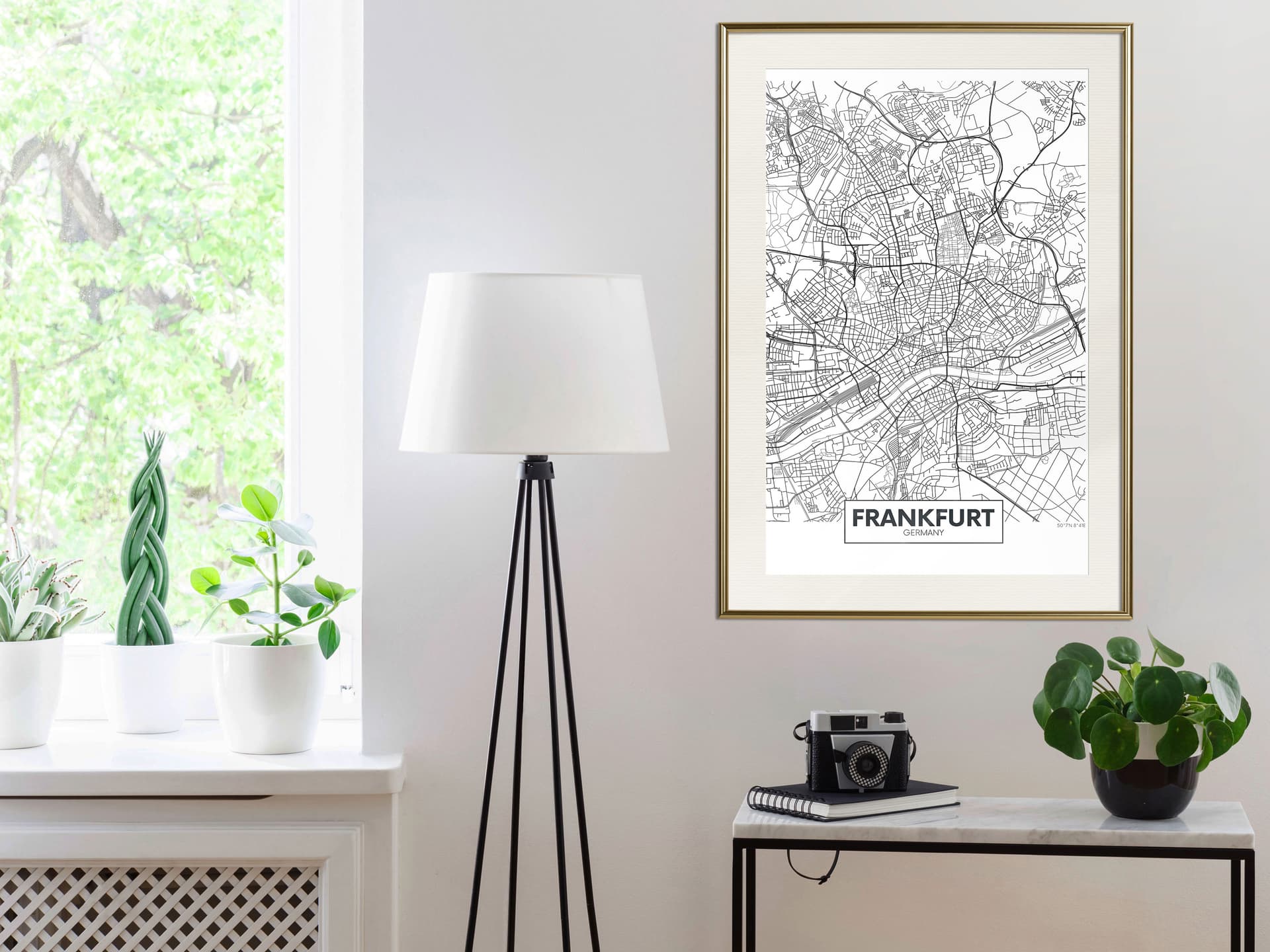 

Plakat - Plan miasta: Frankfurt (rozmiar 40x60, wykończenie Rama złota z passe-partout)