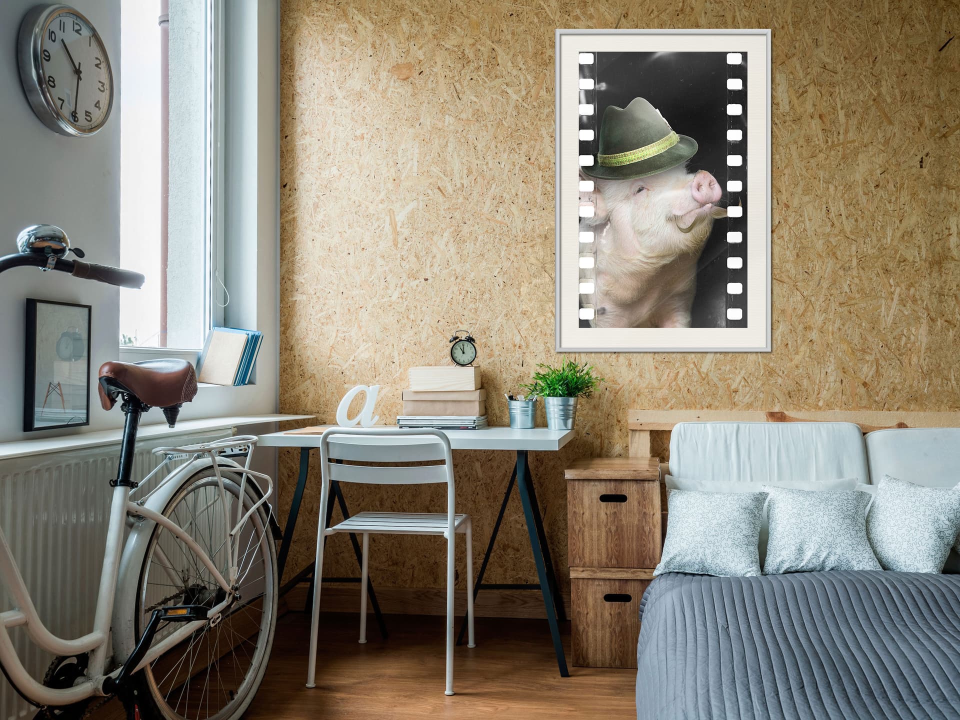 

Plakat - Przebrana świnka (rozmiar 20x30, wykończenie Rama biała z passe-partout)