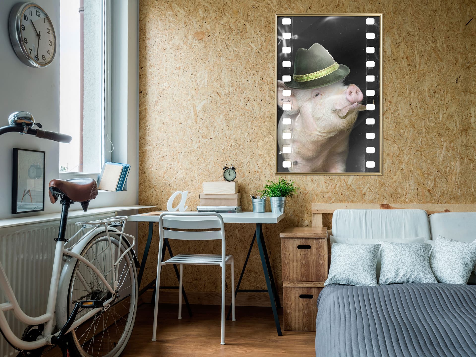 

Plakat - Przebrana świnka (rozmiar 30x45, wykończenie Rama złota)