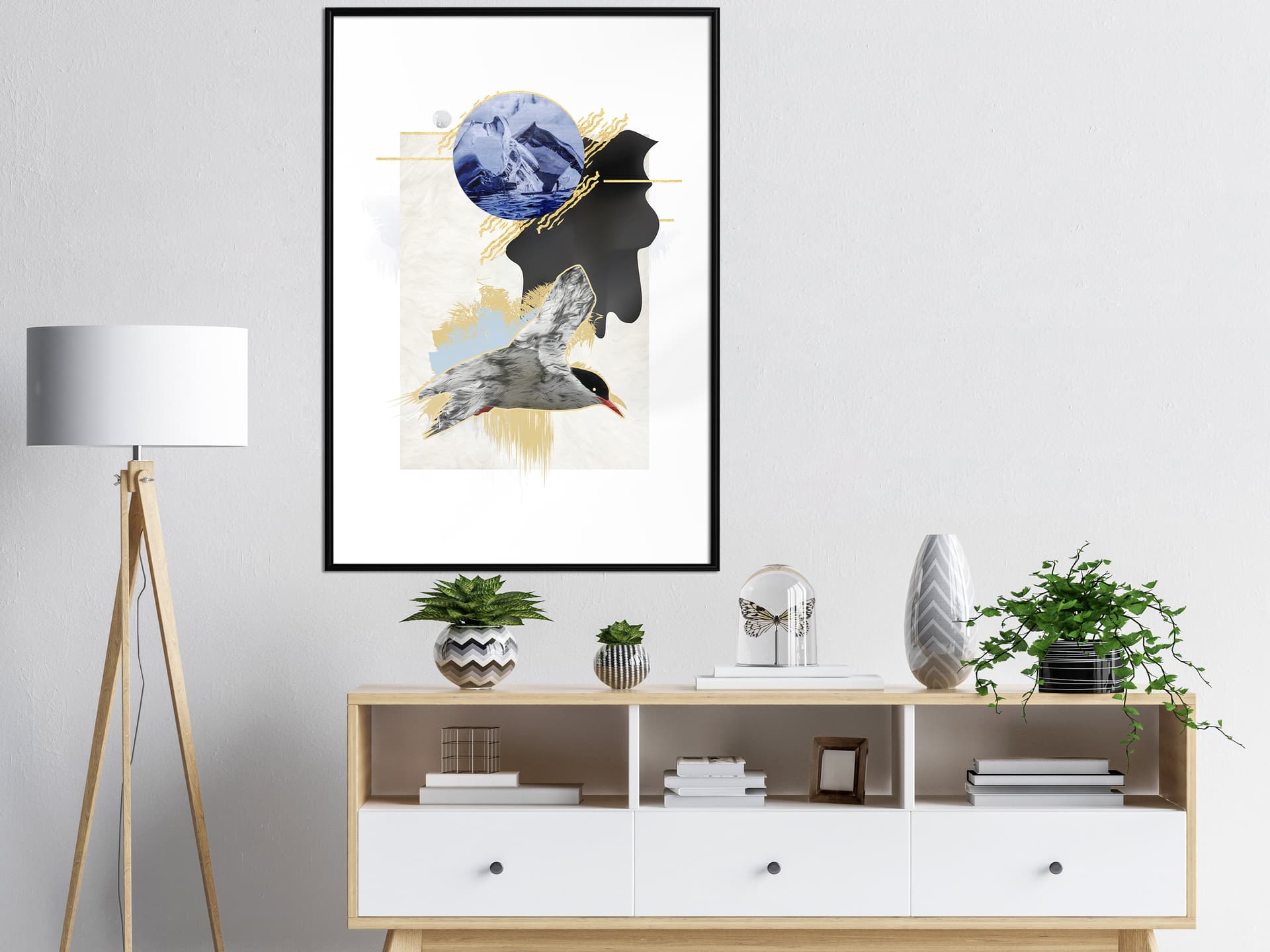 

Plakat - Abstrakcja z rybitwą (rozmiar 20x30, wykończenie Rama czarna)
