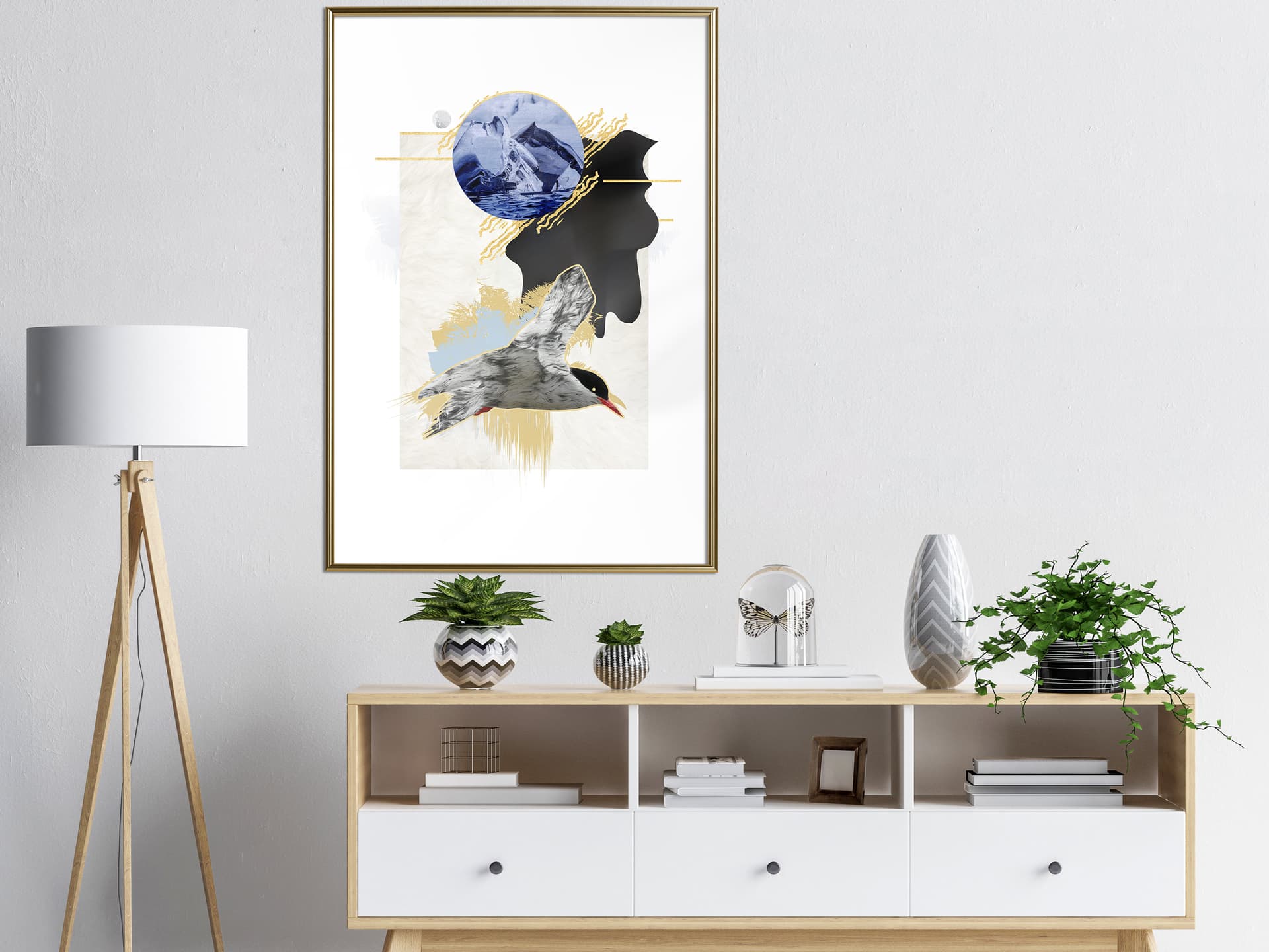 

Plakat - Abstrakcja z rybitwą (rozmiar 30x45, wykończenie Rama złota)
