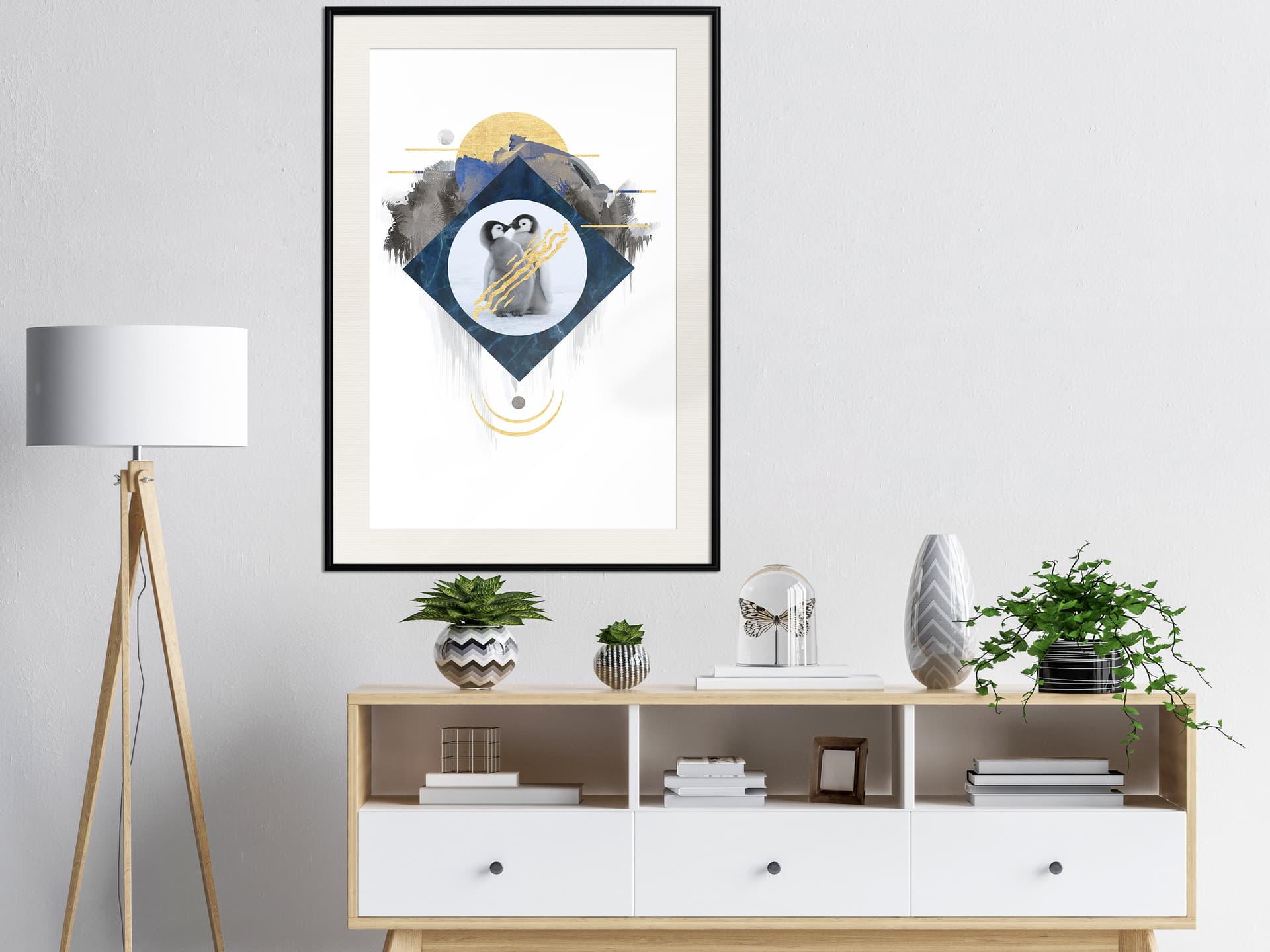 

Plakat - Małe pingwiny (rozmiar 20x30, wykończenie Rama czarna z passe-partout)