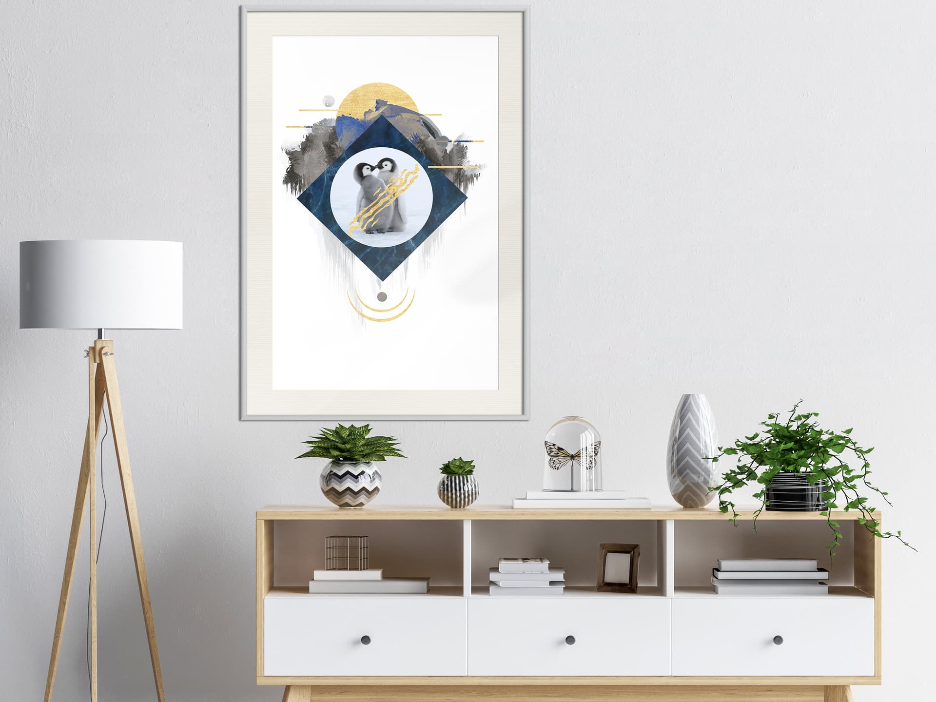 

Plakat - Małe pingwiny (rozmiar 20x30, wykończenie Rama biała z passe-partout)