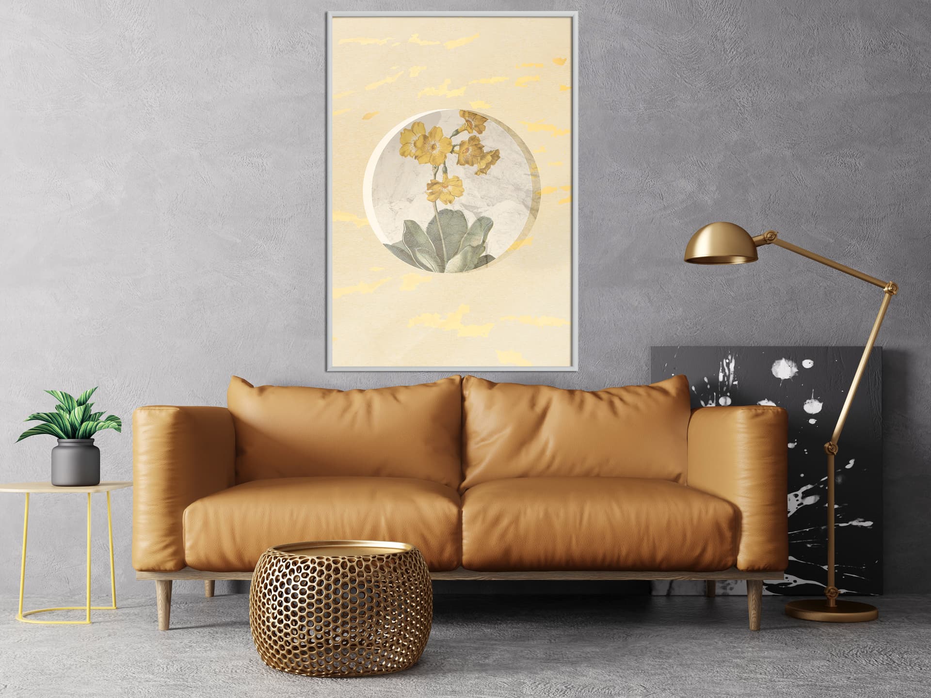 

Plakat - Kwiaty i marmur (rozmiar 20x30, wykończenie Rama biała)